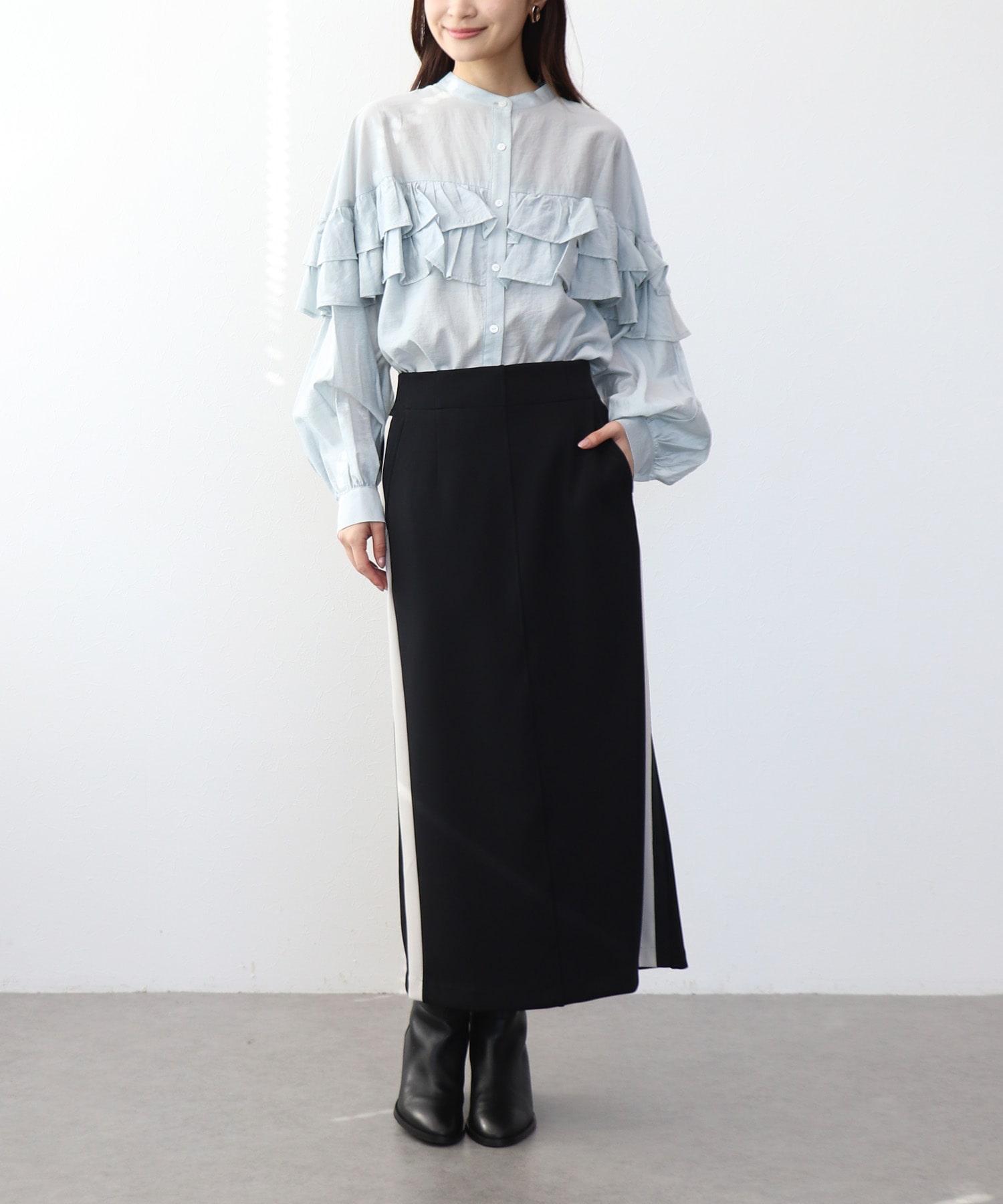 ダブルフリルシャツ