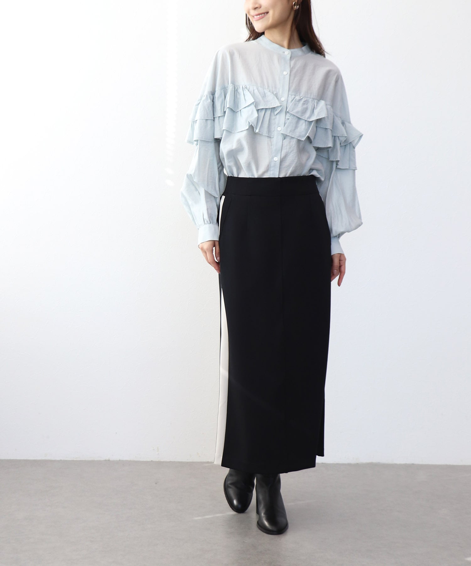 ダブルフリルシャツ