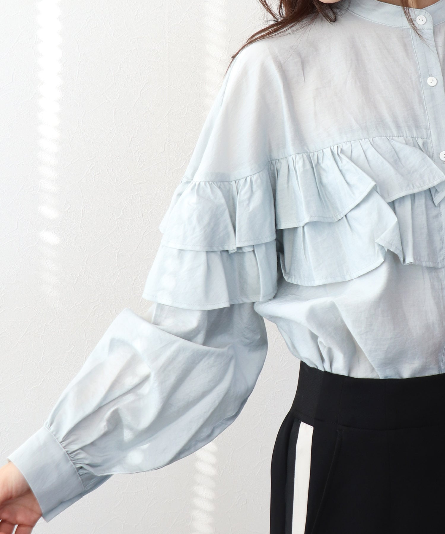ダブルフリルシャツ