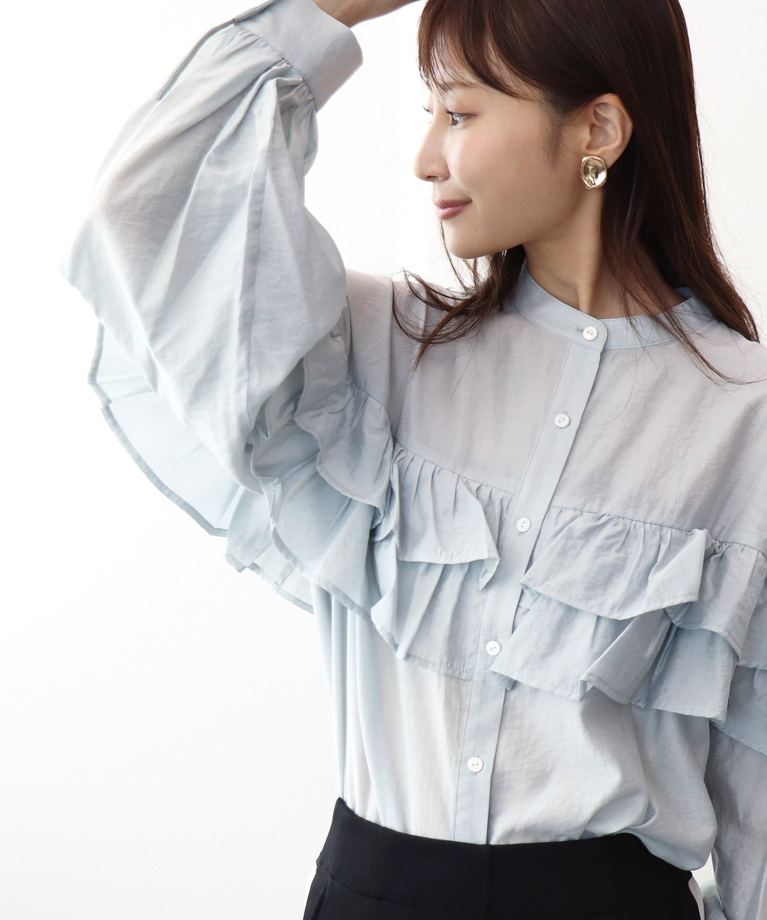 ダブルフリルシャツ