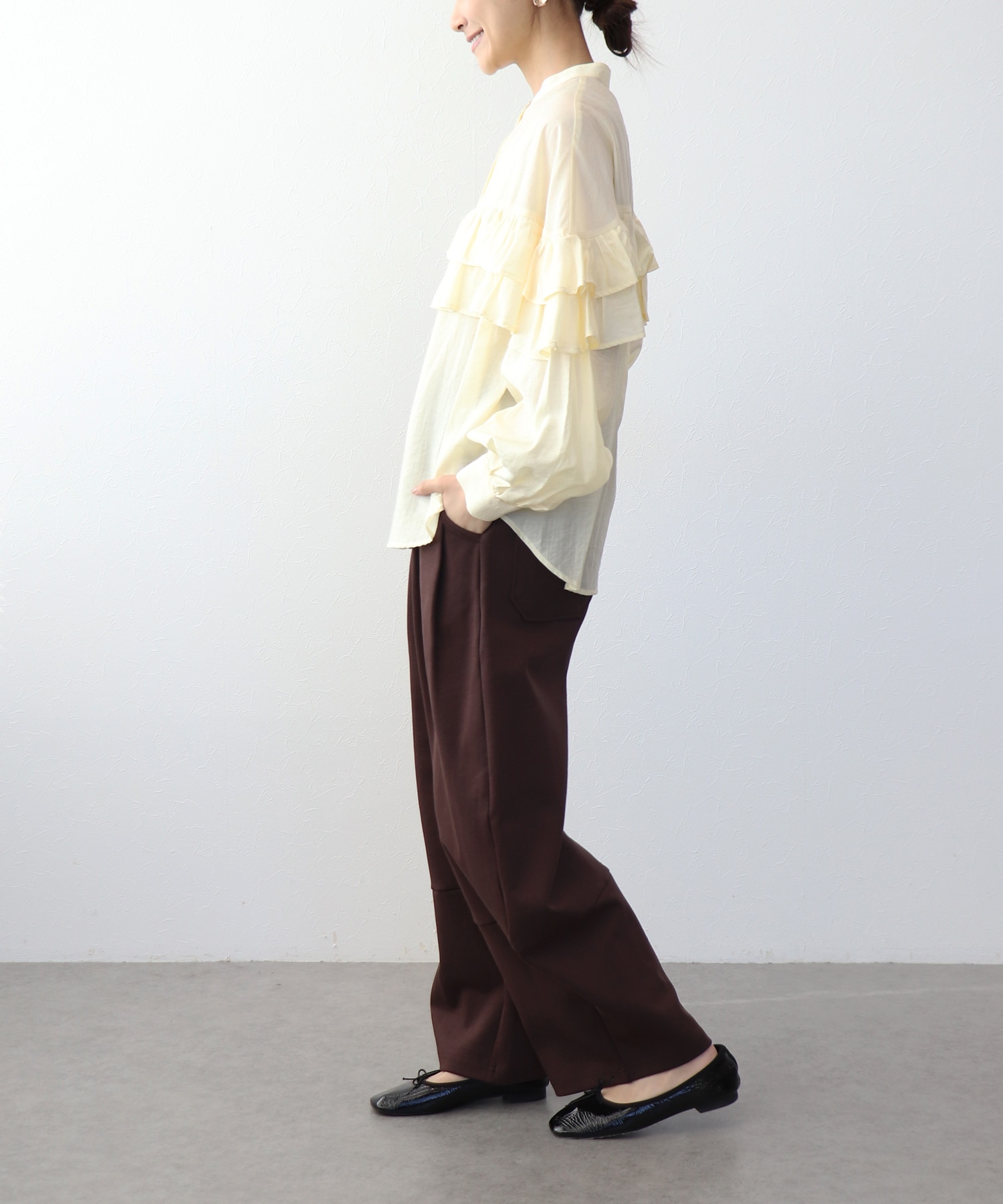 ダブルフリルシャツ