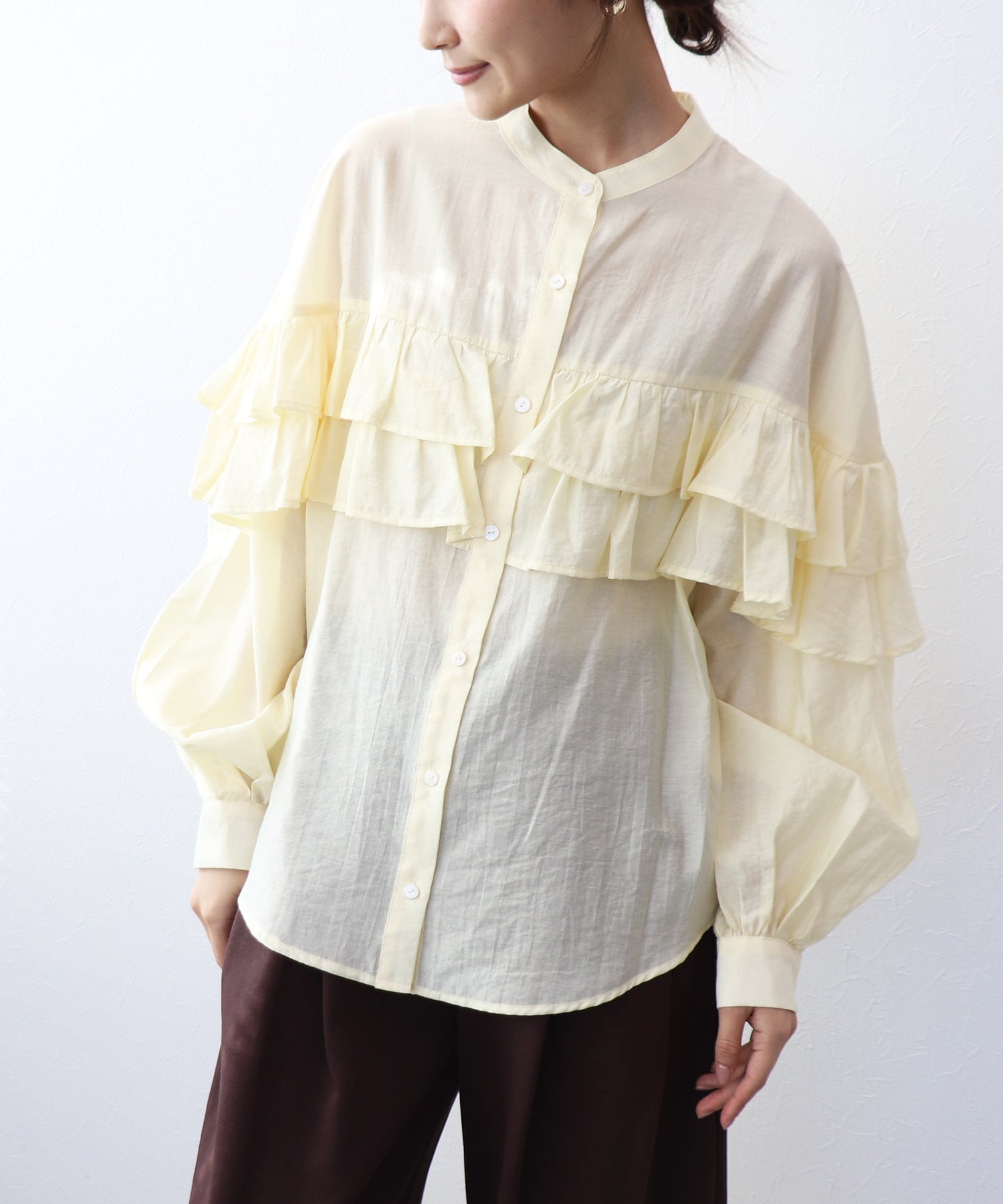 ダブルフリルシャツ