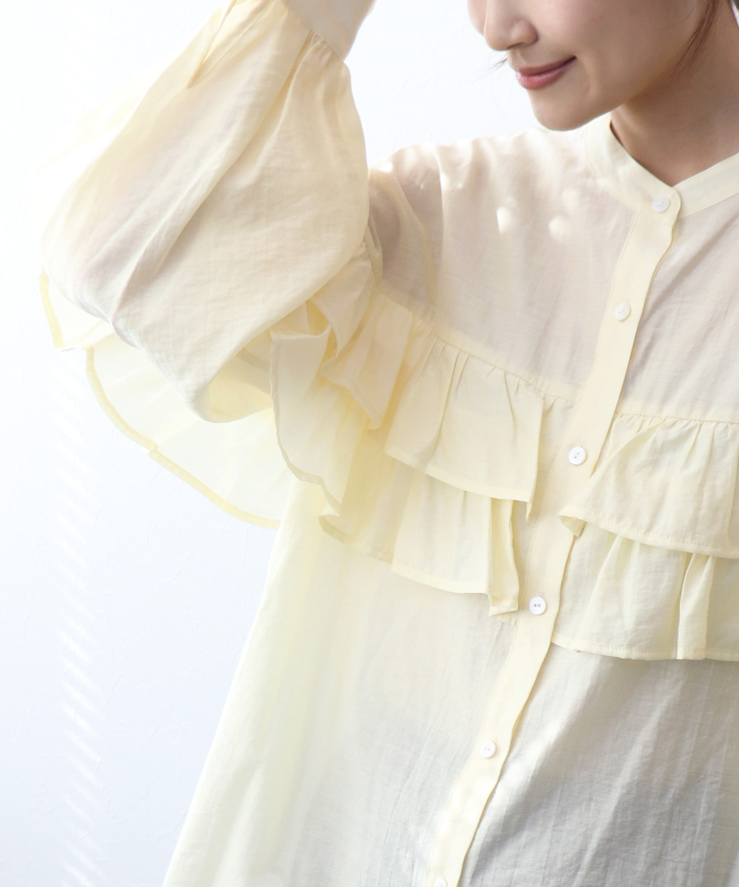 ダブルフリルシャツ