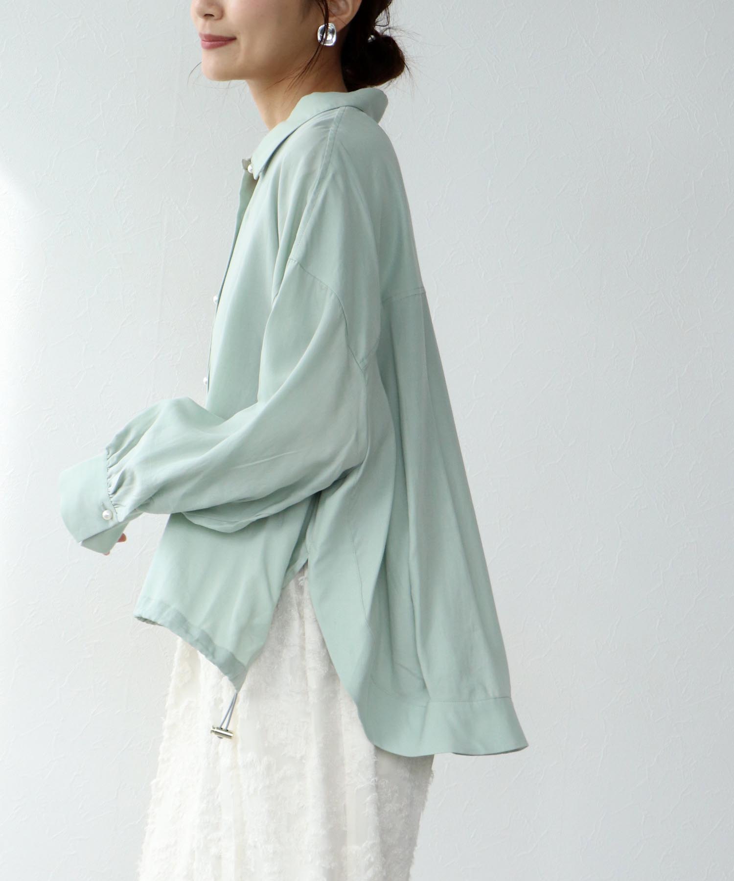 パール釦スピンドルシャツ