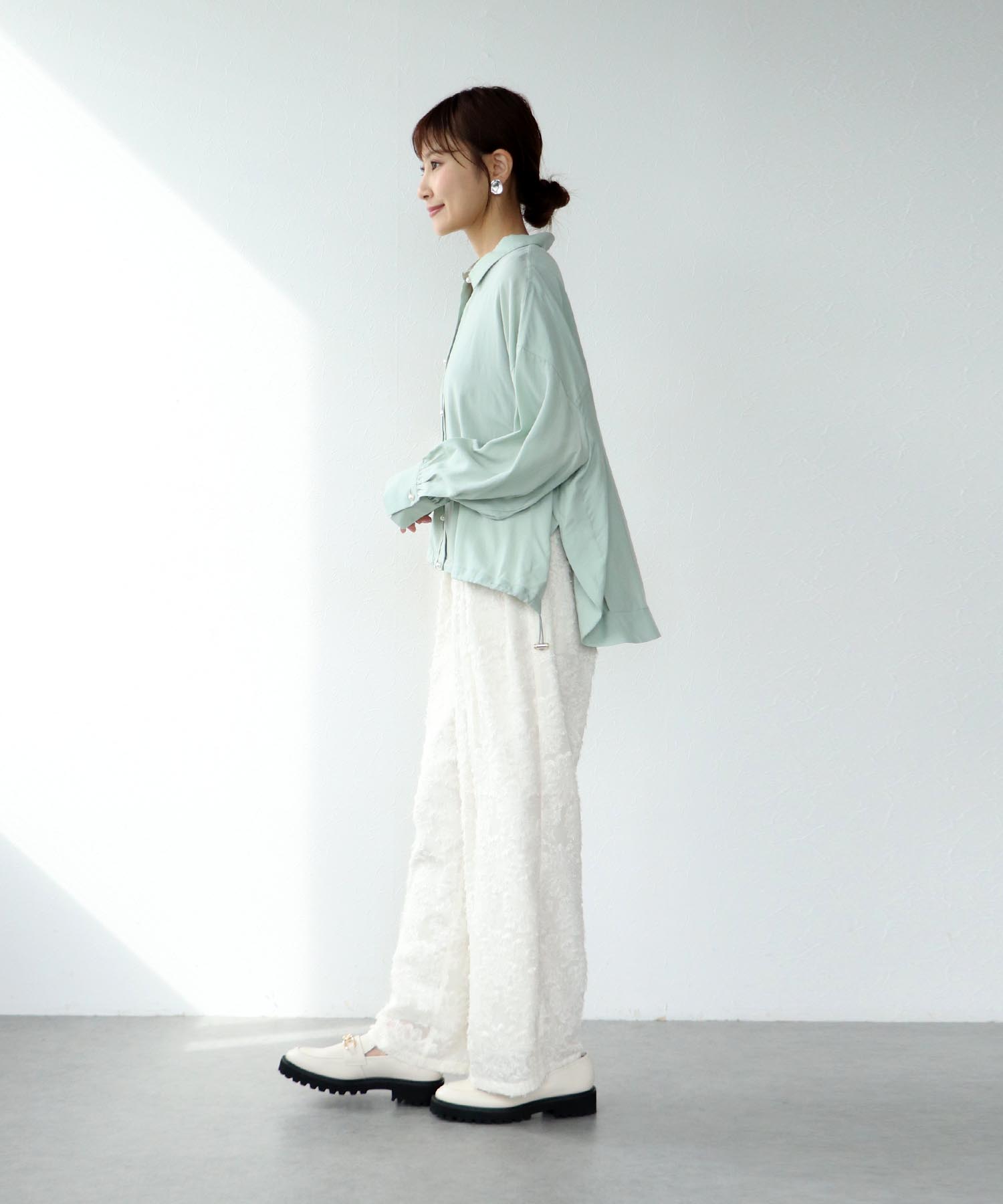 パール釦スピンドルシャツ