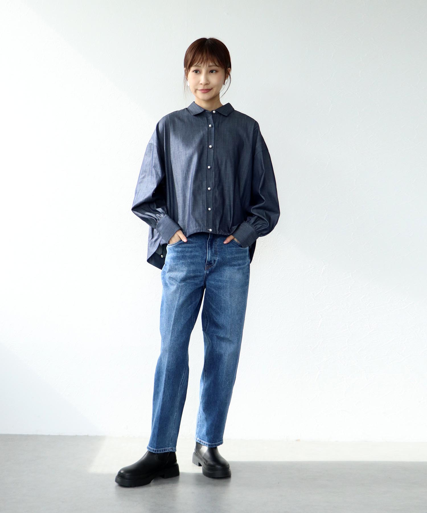 パール釦スピンドルシャツ