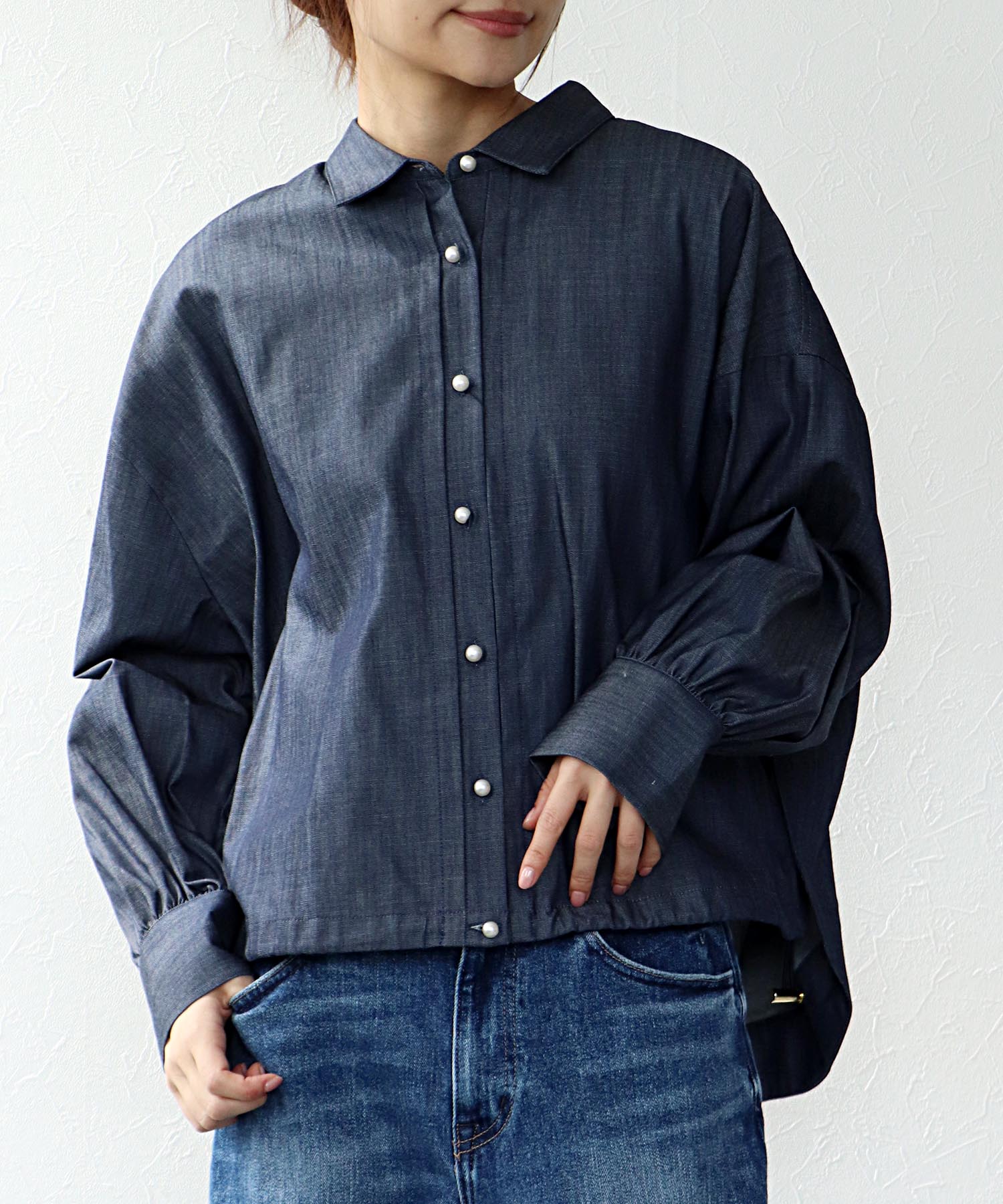 パール釦スピンドルシャツ