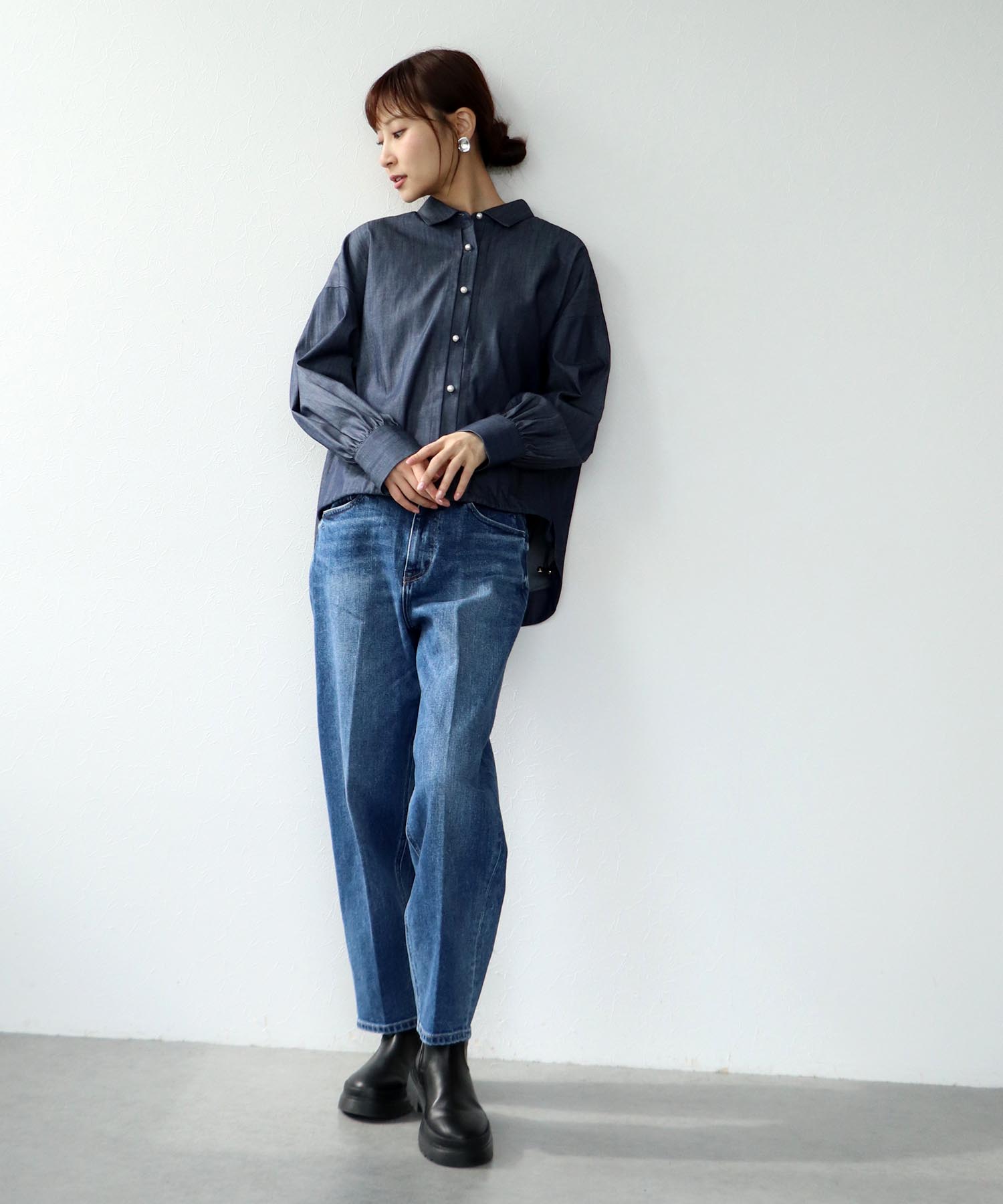 パール釦スピンドルシャツ