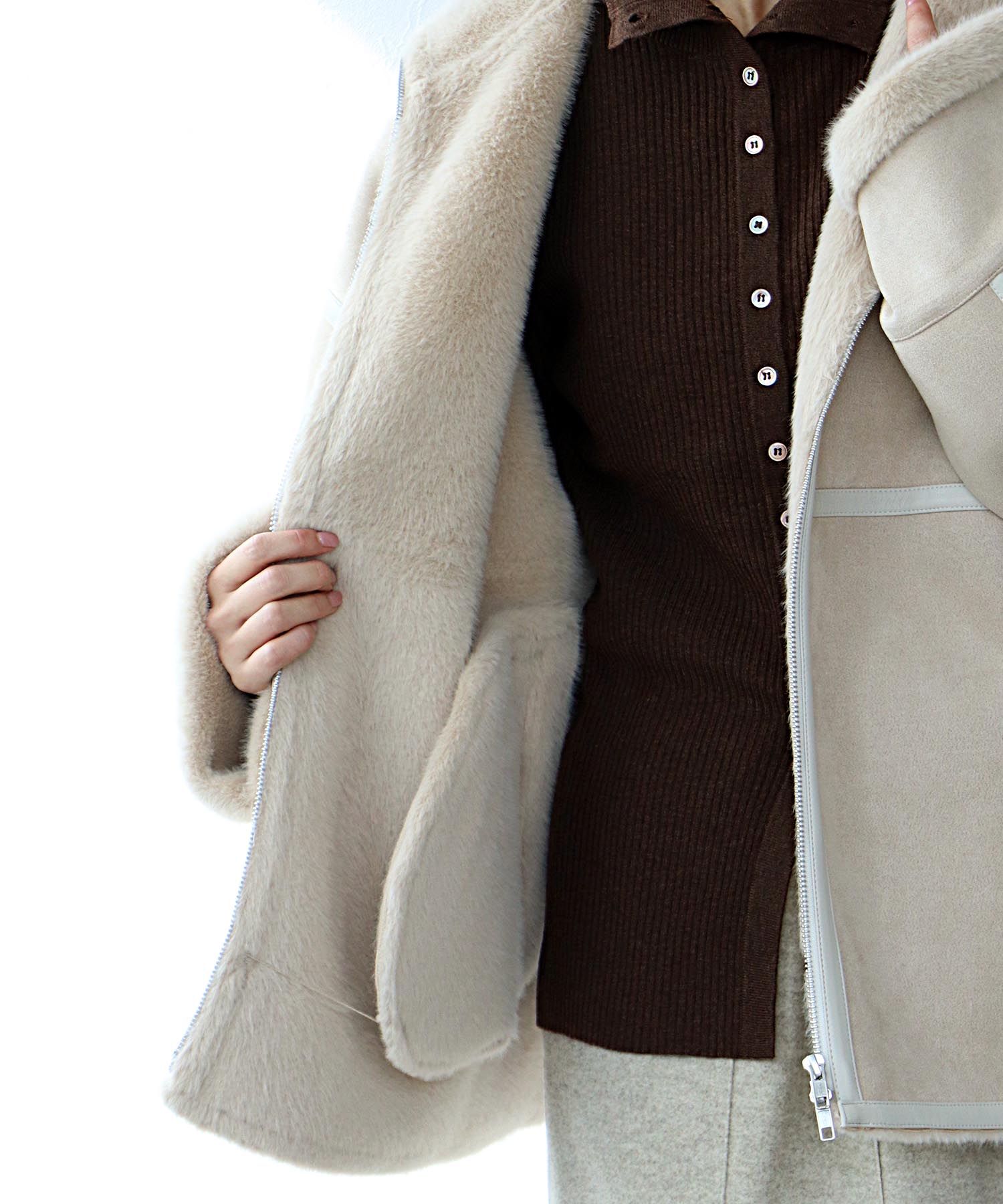 フェイクムートンショートコート