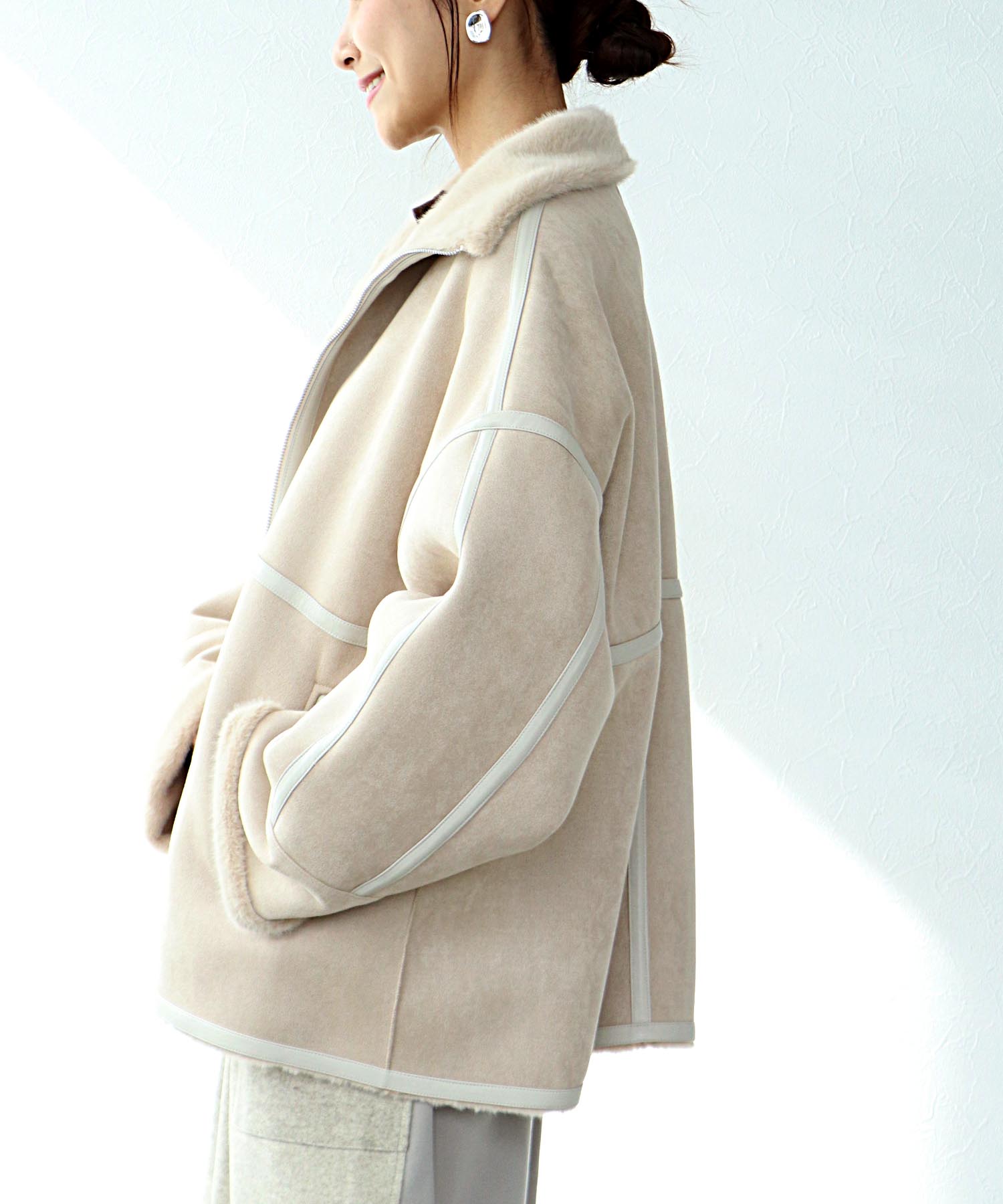 フェイクムートンショートコート