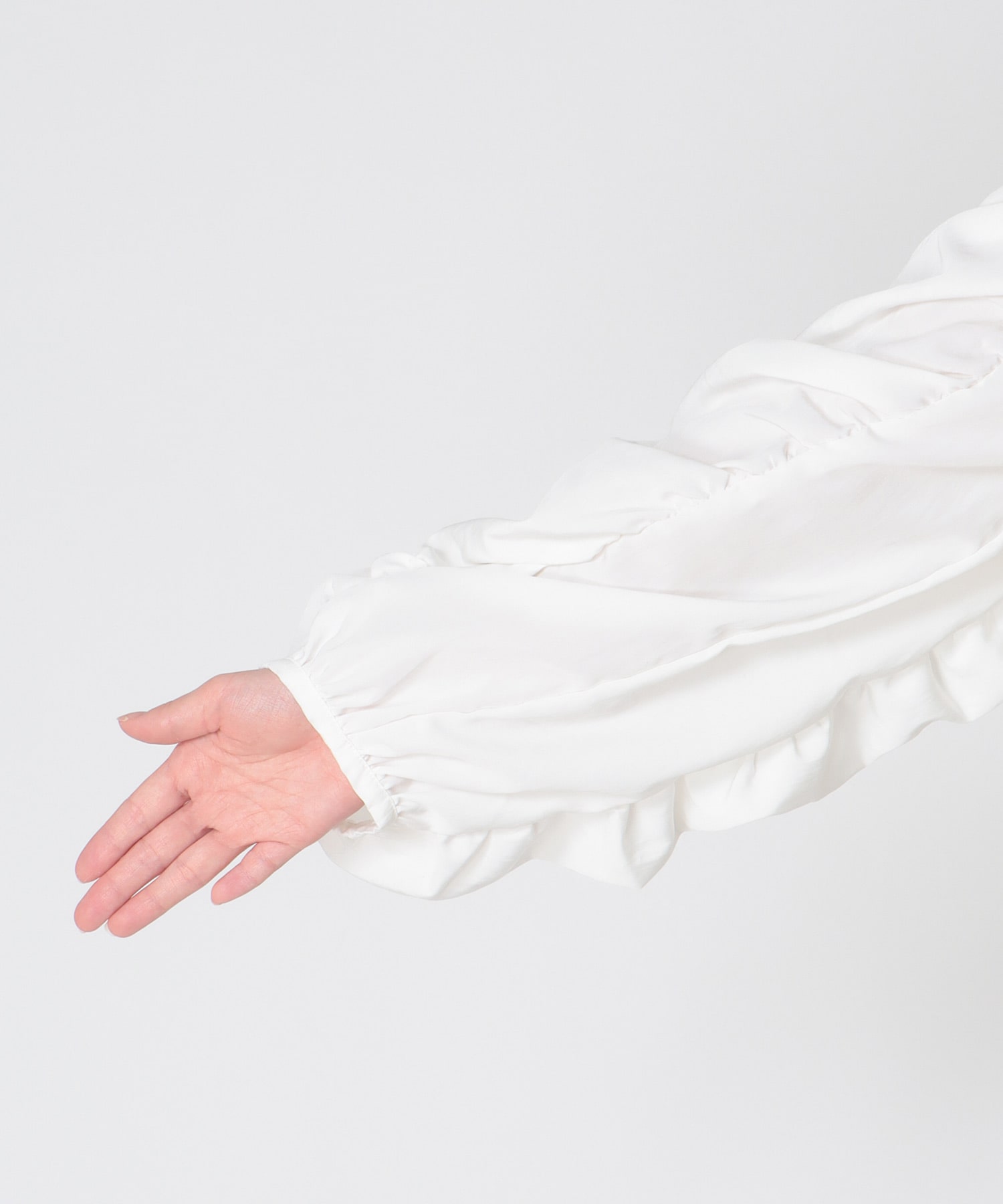 モールレースギャザーブラウス