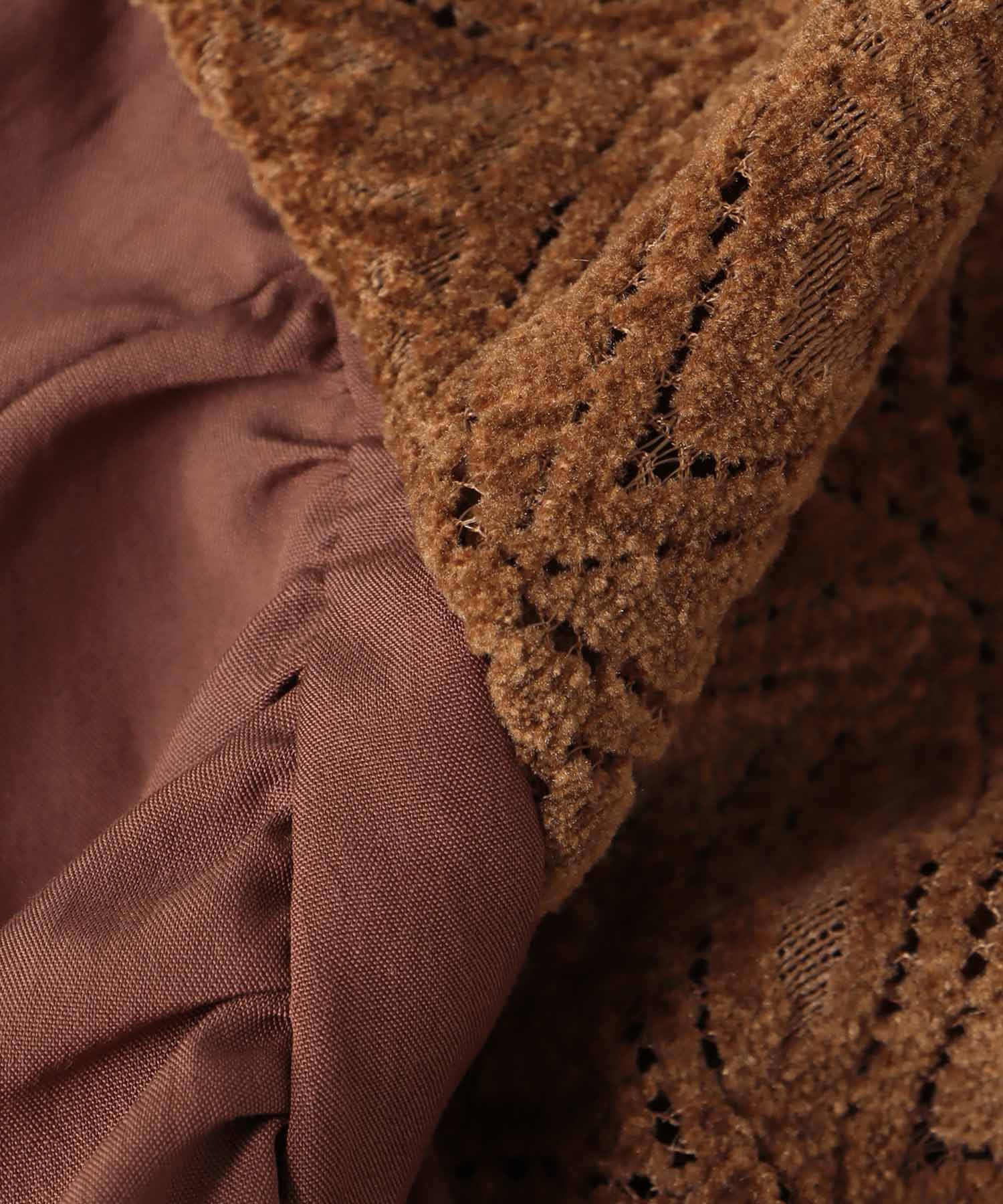 モールレースギャザーブラウス