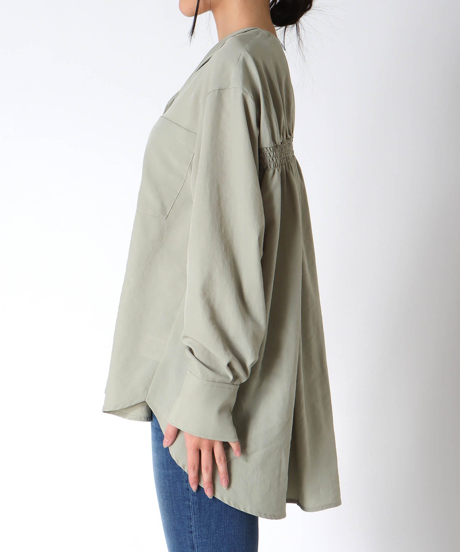 ナチュラルエアータンブラーブラウス