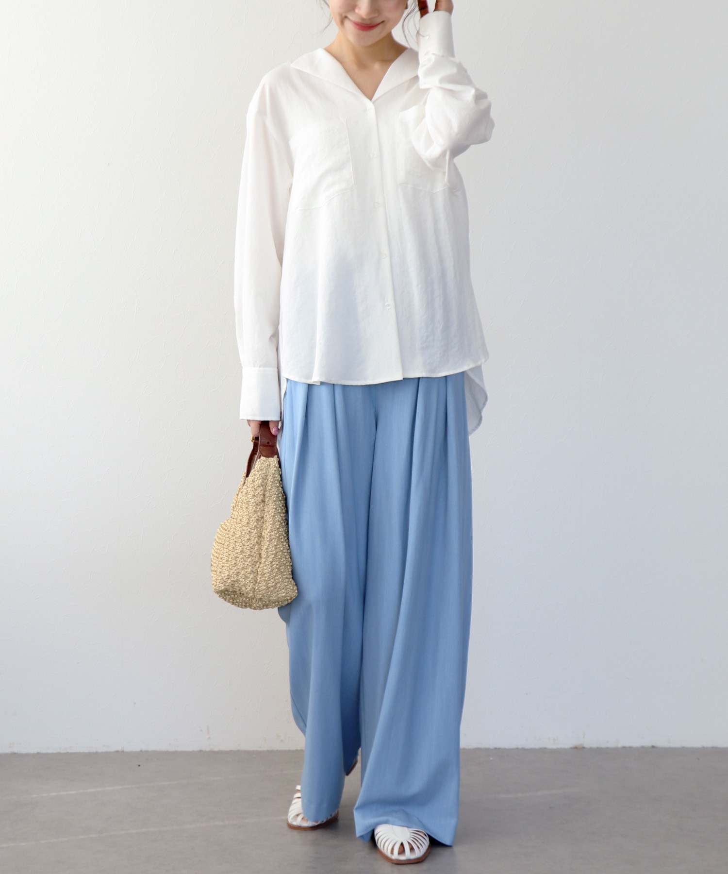 ナチュラルエアータンブラーブラウス