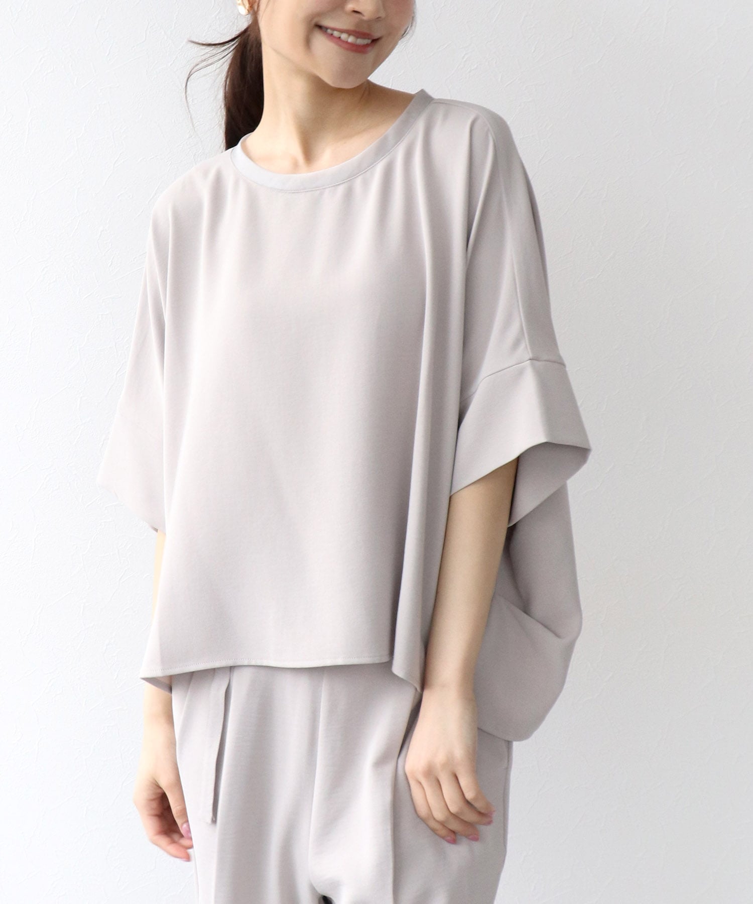 ハイストレッチカルゼワッシャーブラウス