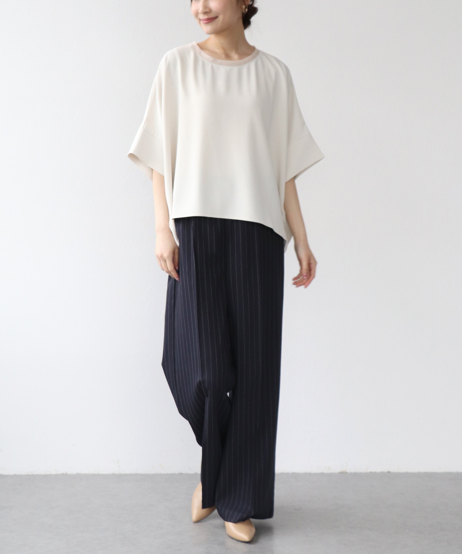 ハイストレッチカルゼワッシャーブラウス