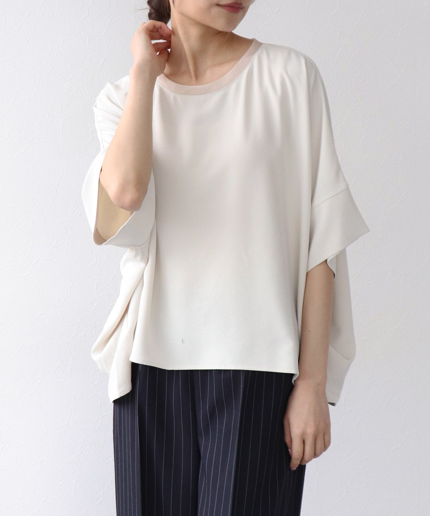 ハイストレッチカルゼワッシャーブラウス