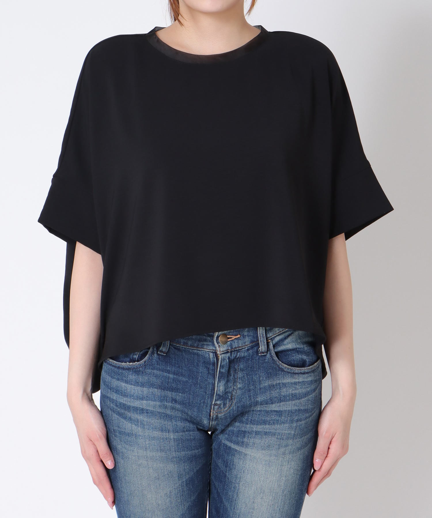 ハイストレッチカルゼワッシャーブラウス