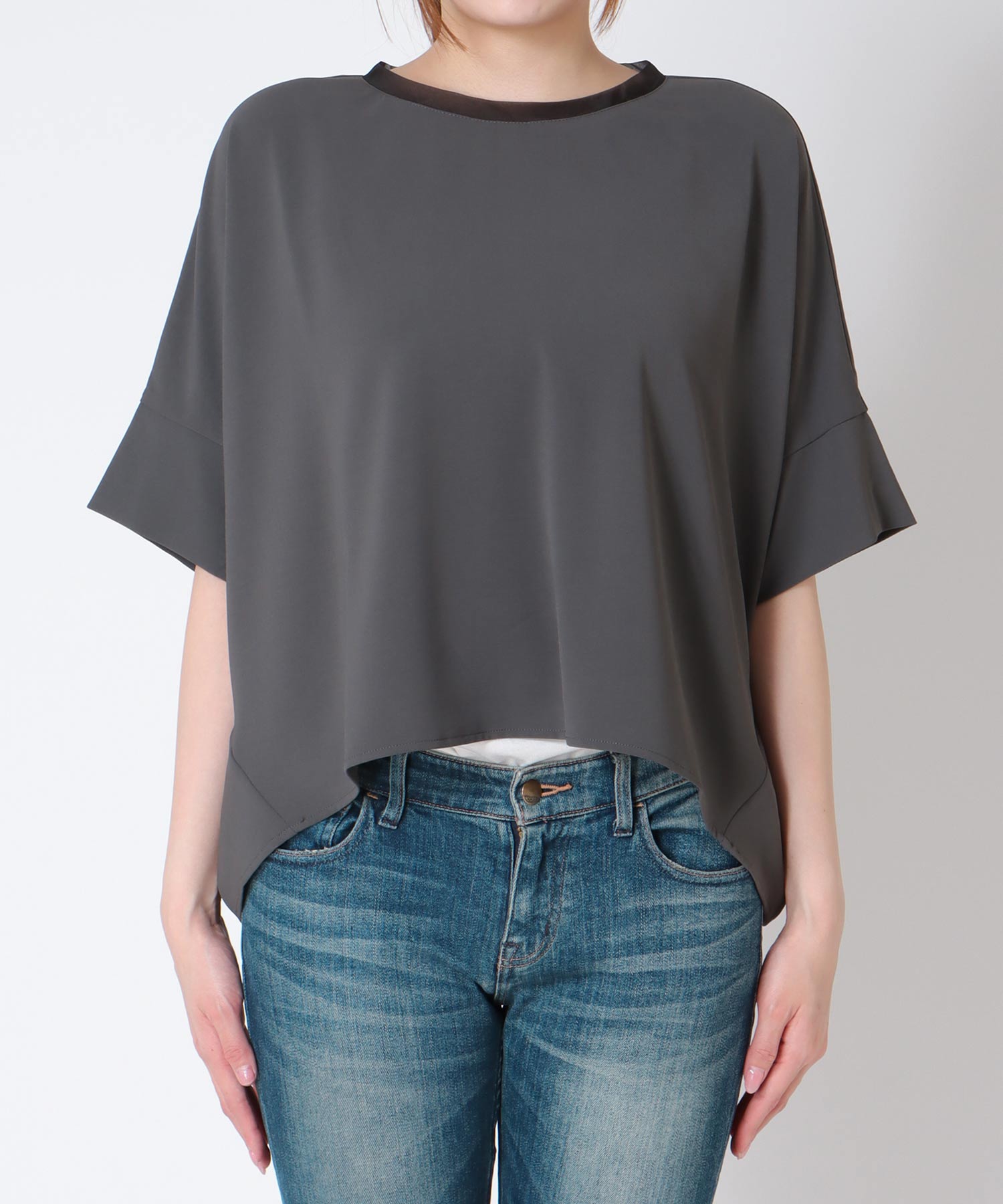 ハイストレッチカルゼワッシャーブラウス