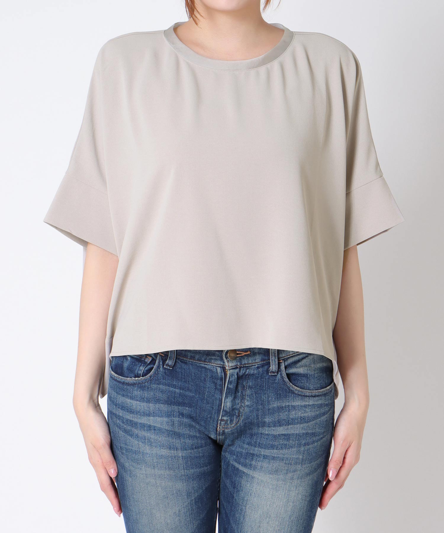 ハイストレッチカルゼワッシャーブラウス