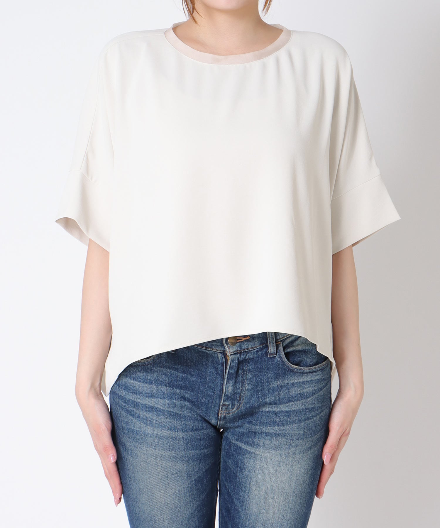 ハイストレッチカルゼワッシャーブラウス