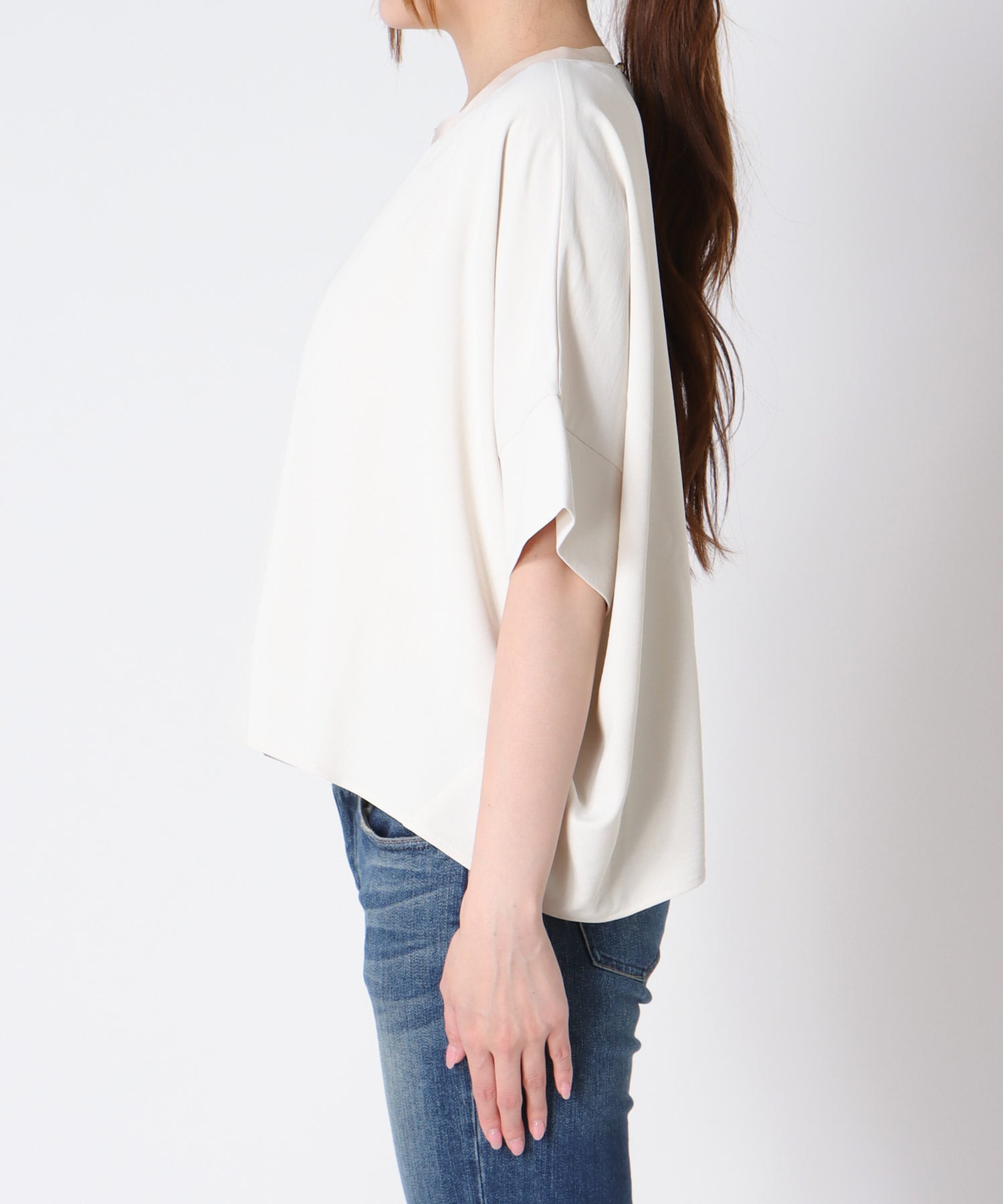 ハイストレッチカルゼワッシャーブラウス