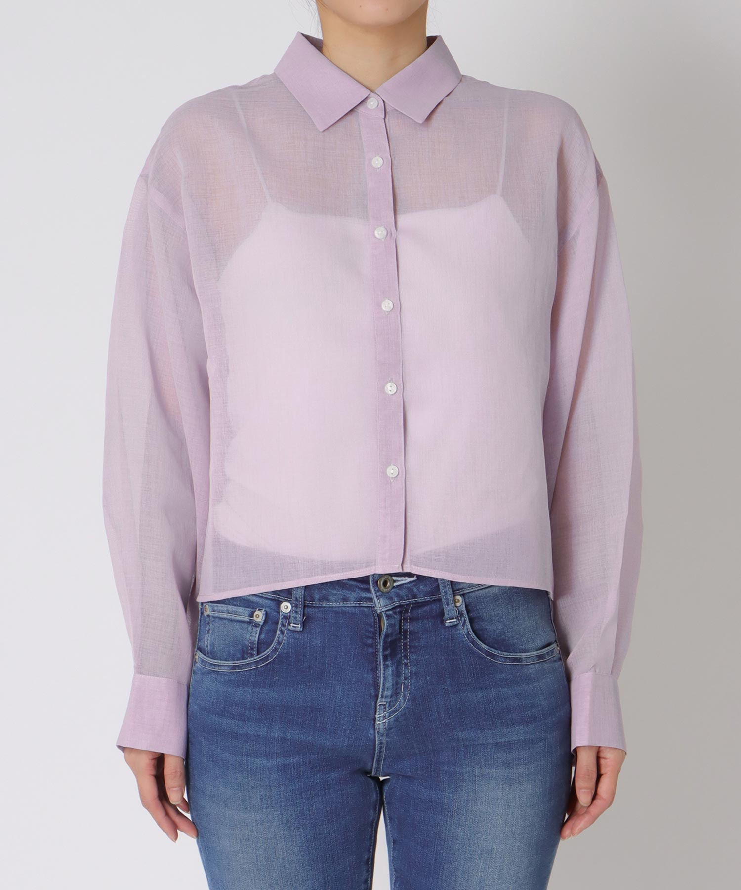 〔お家で試着〕シアーリネンライクバックプリーツシャツ