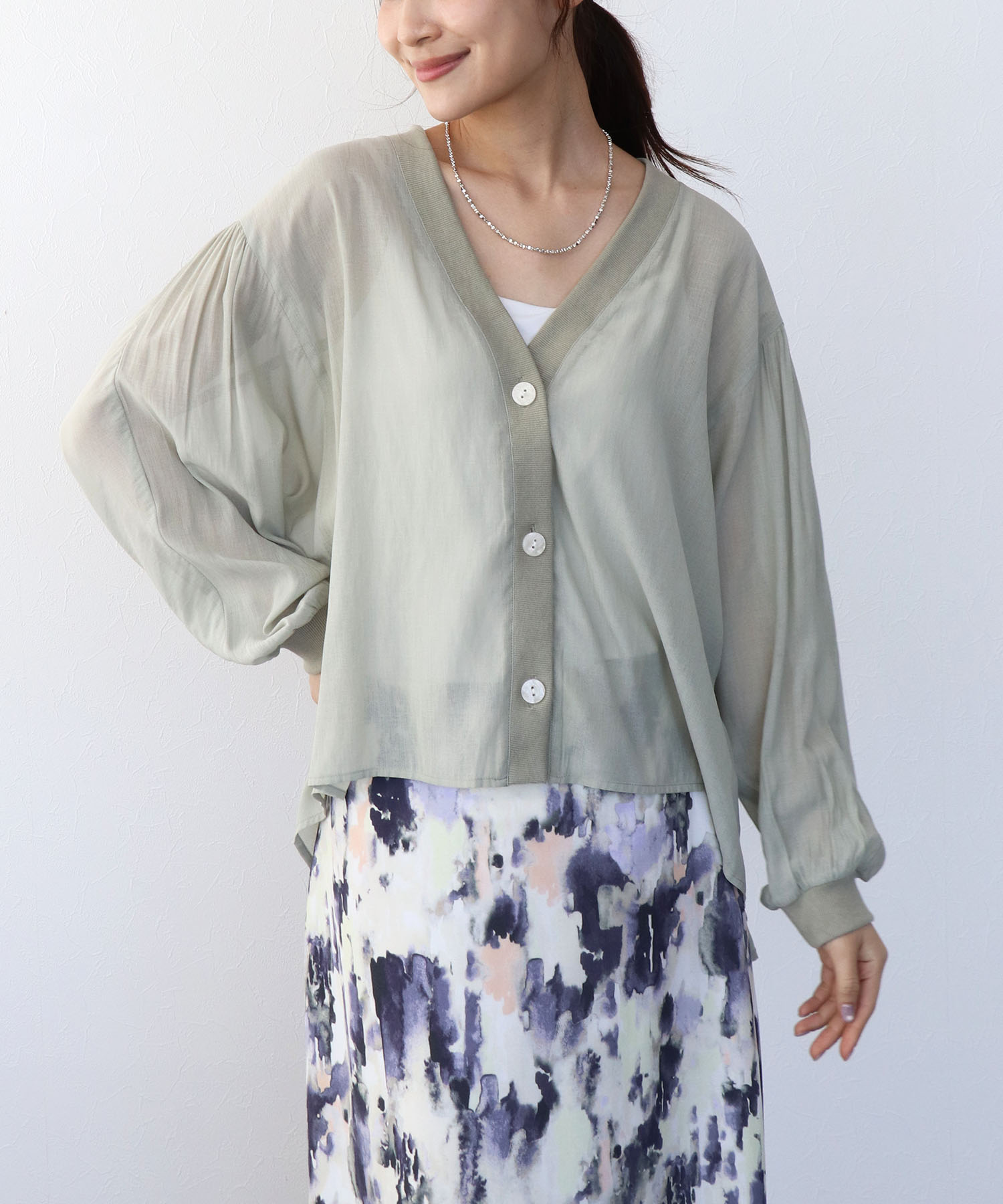 麻調シアリーボイルシャツ