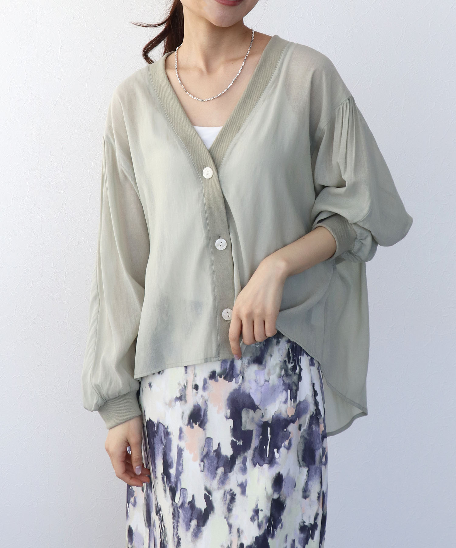 麻調シアリーボイルシャツ