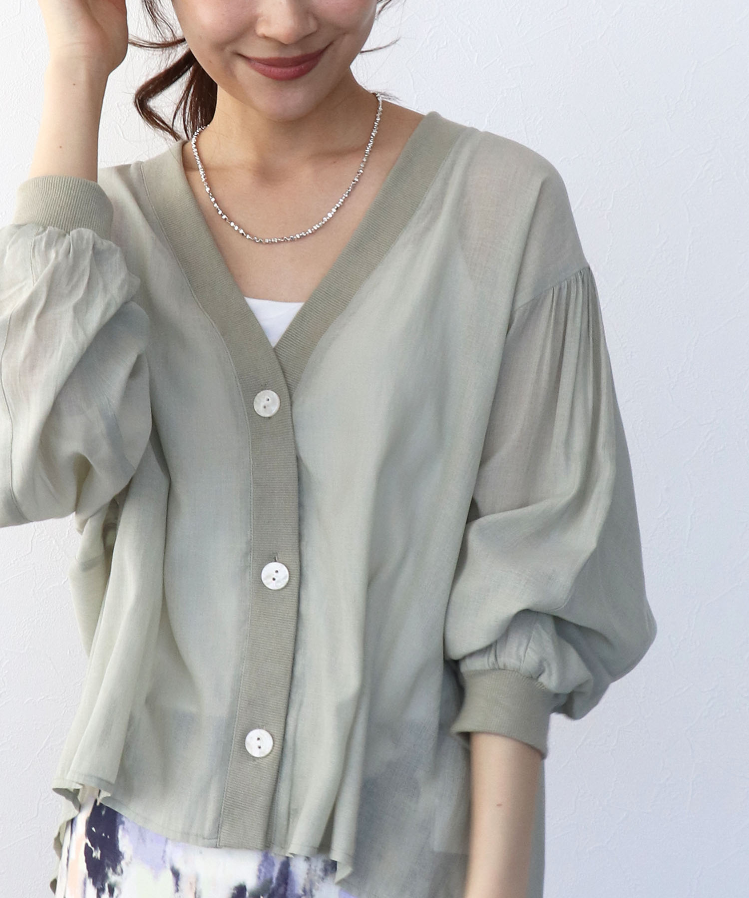 麻調シアリーボイルシャツ