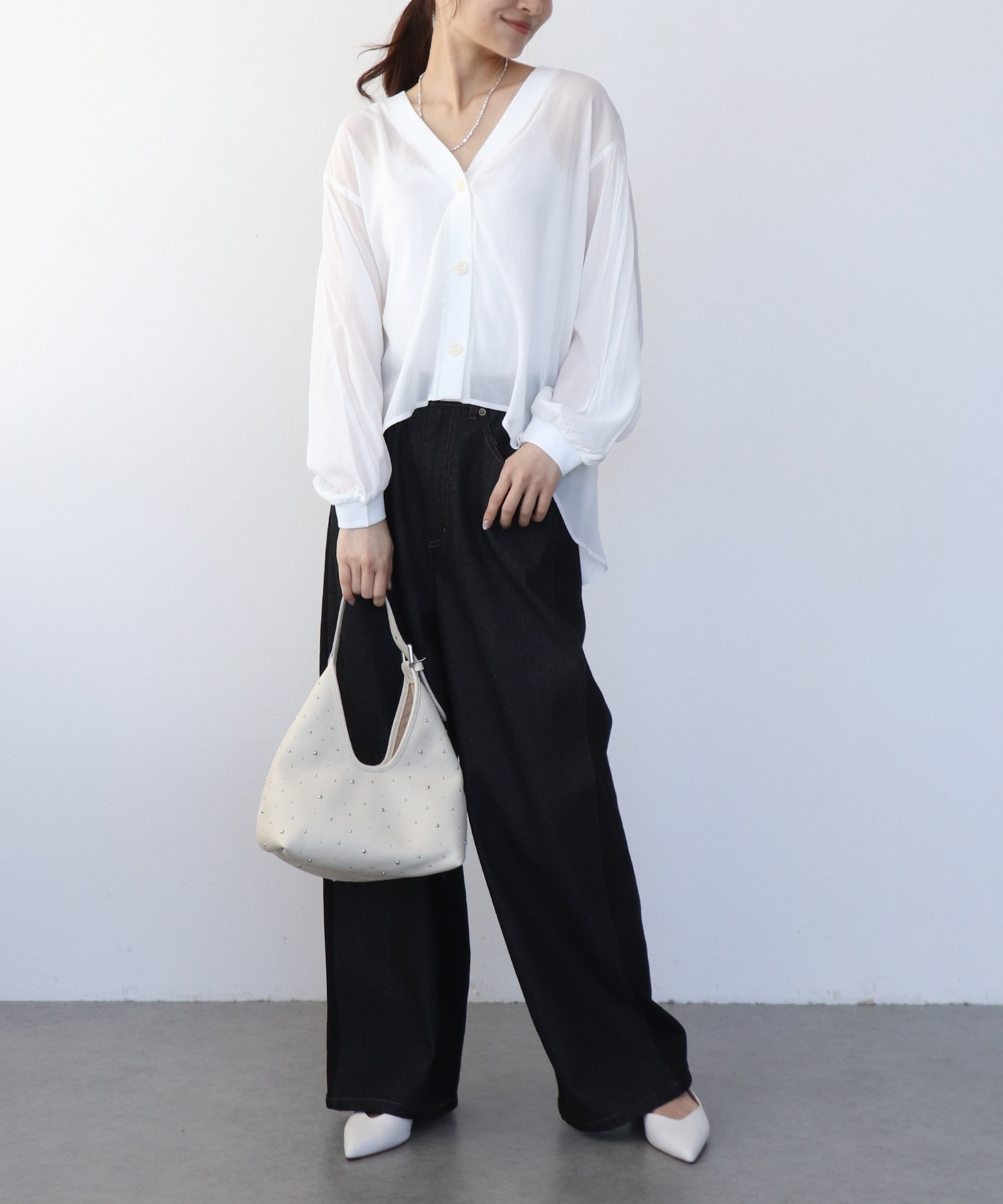 麻調シアリーボイルシャツ