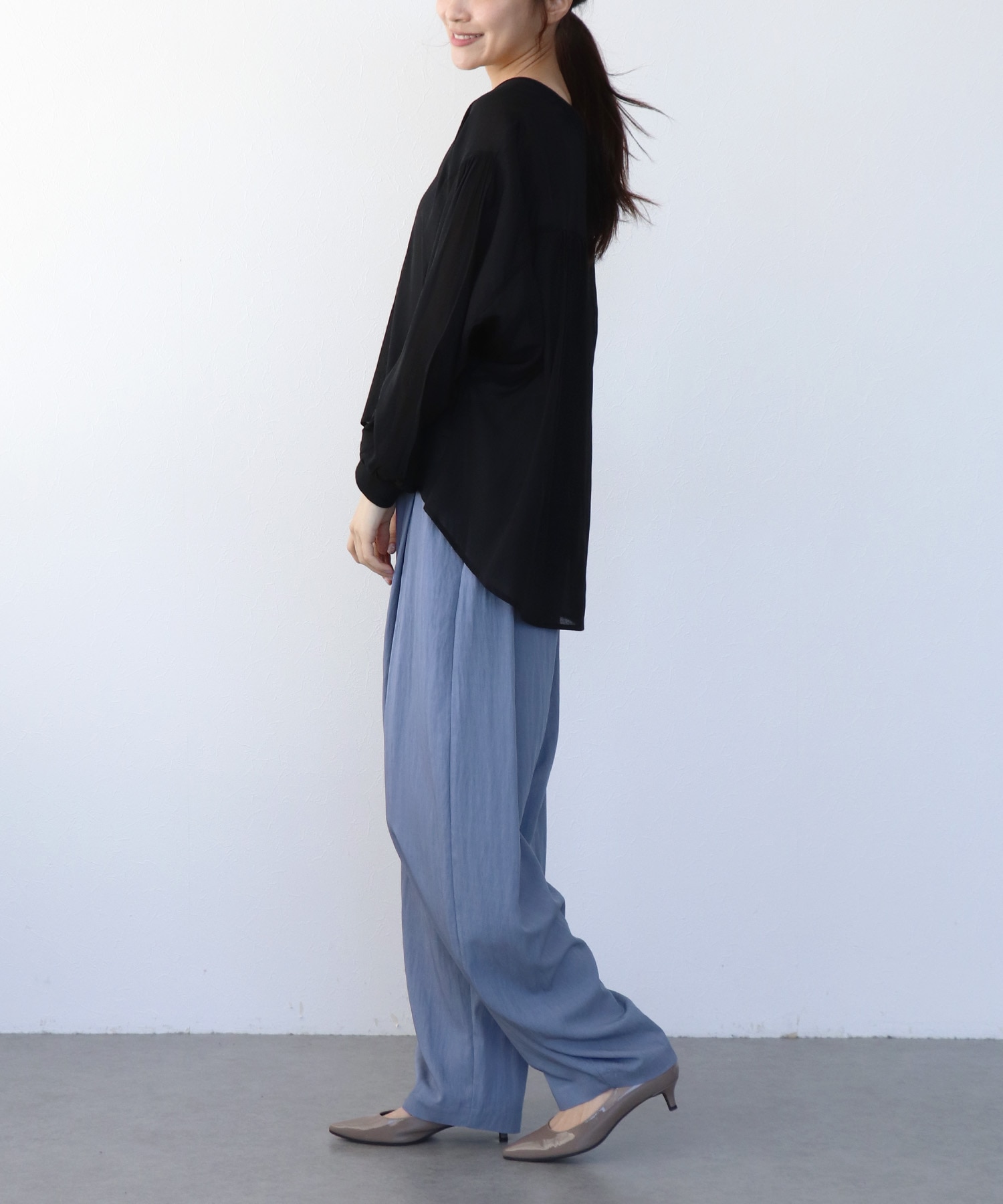 麻調シアリーボイルシャツ