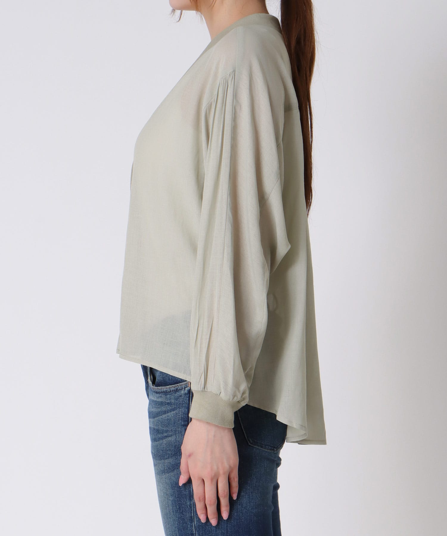 麻調シアリーボイルシャツ