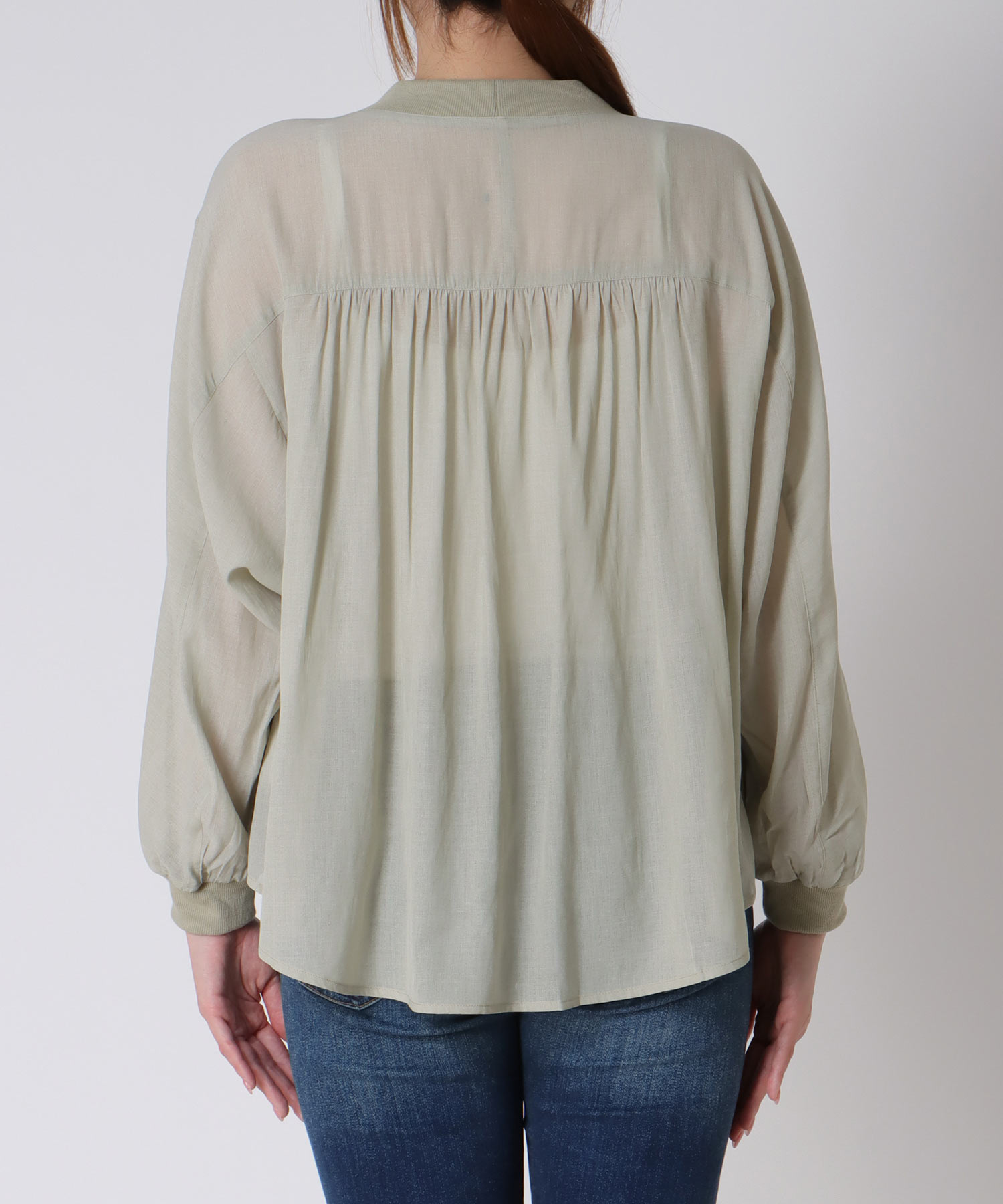 麻調シアリーボイルシャツ