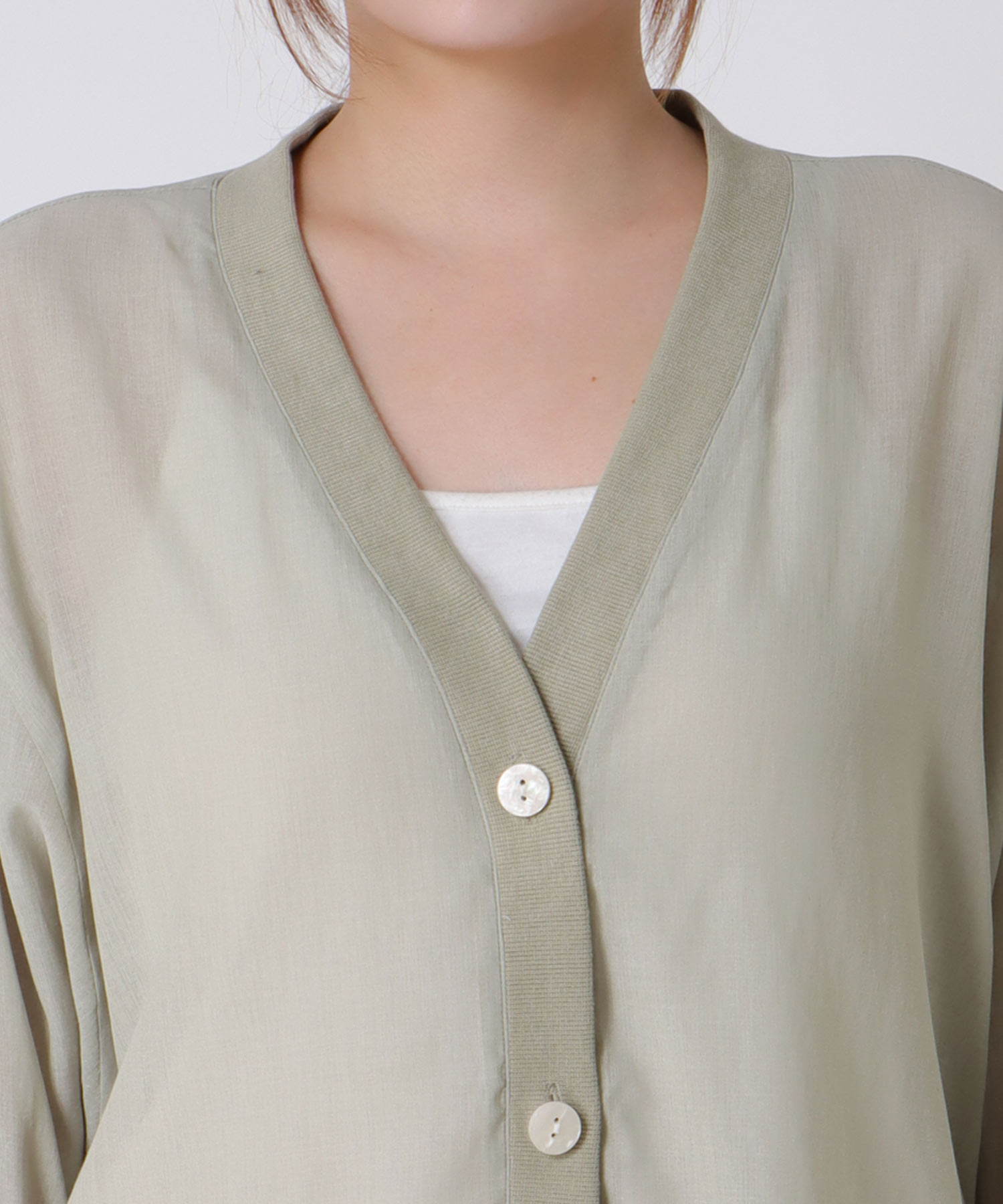 麻調シアリーボイルシャツ