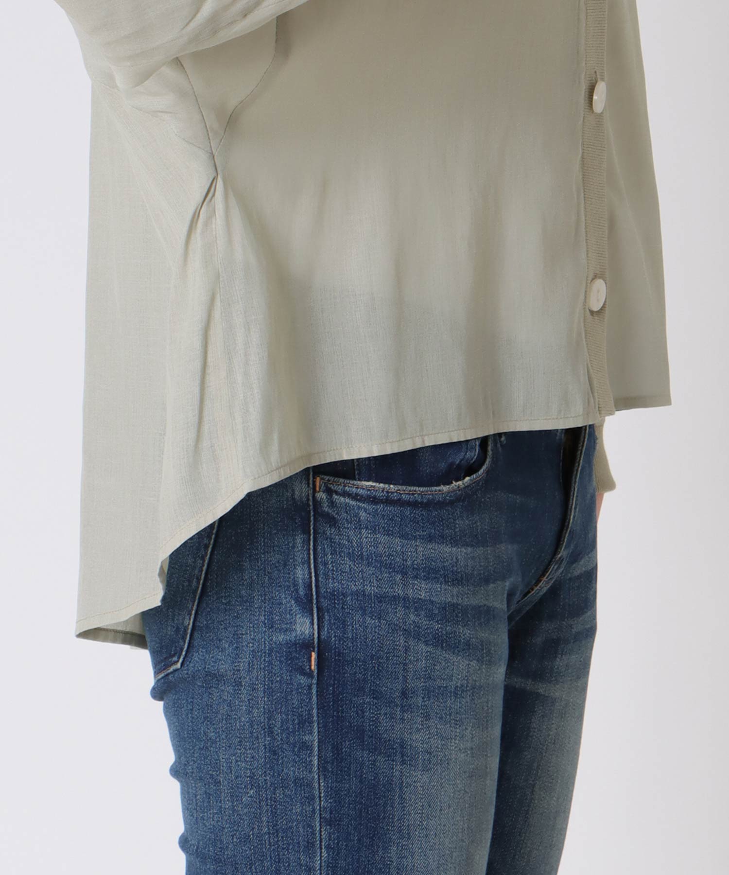 麻調シアリーボイルシャツ