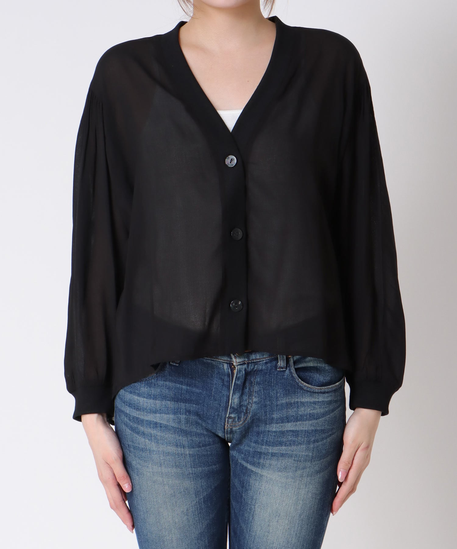 麻調シアリーボイルシャツ