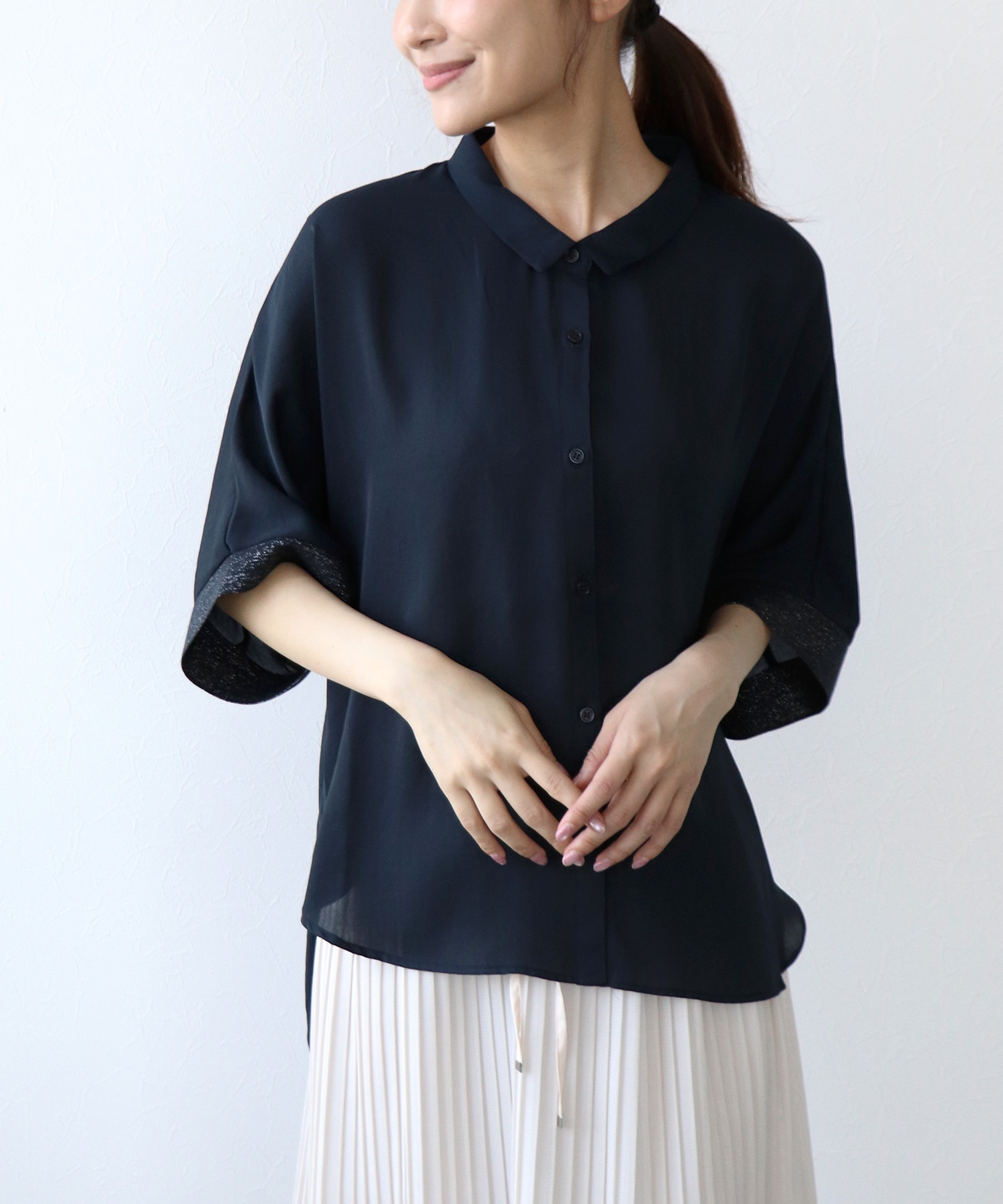 ポリワッシャーカルゼドルマンシャツ