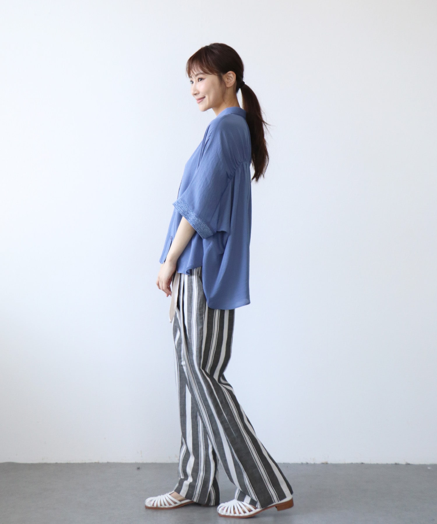 ポリワッシャーカルゼドルマンシャツ
