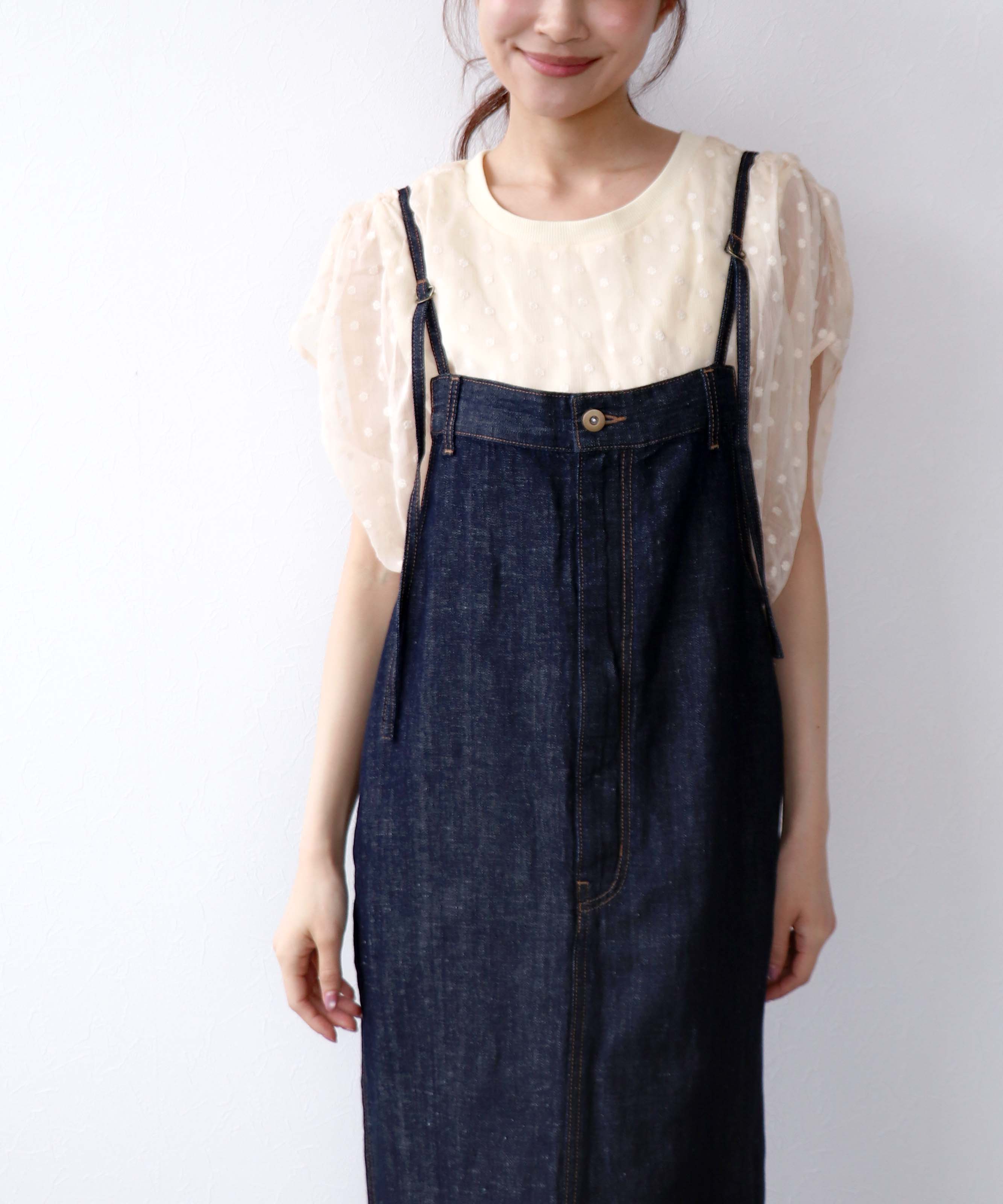 楊柳フラワー刺繍ギャザーブラウス