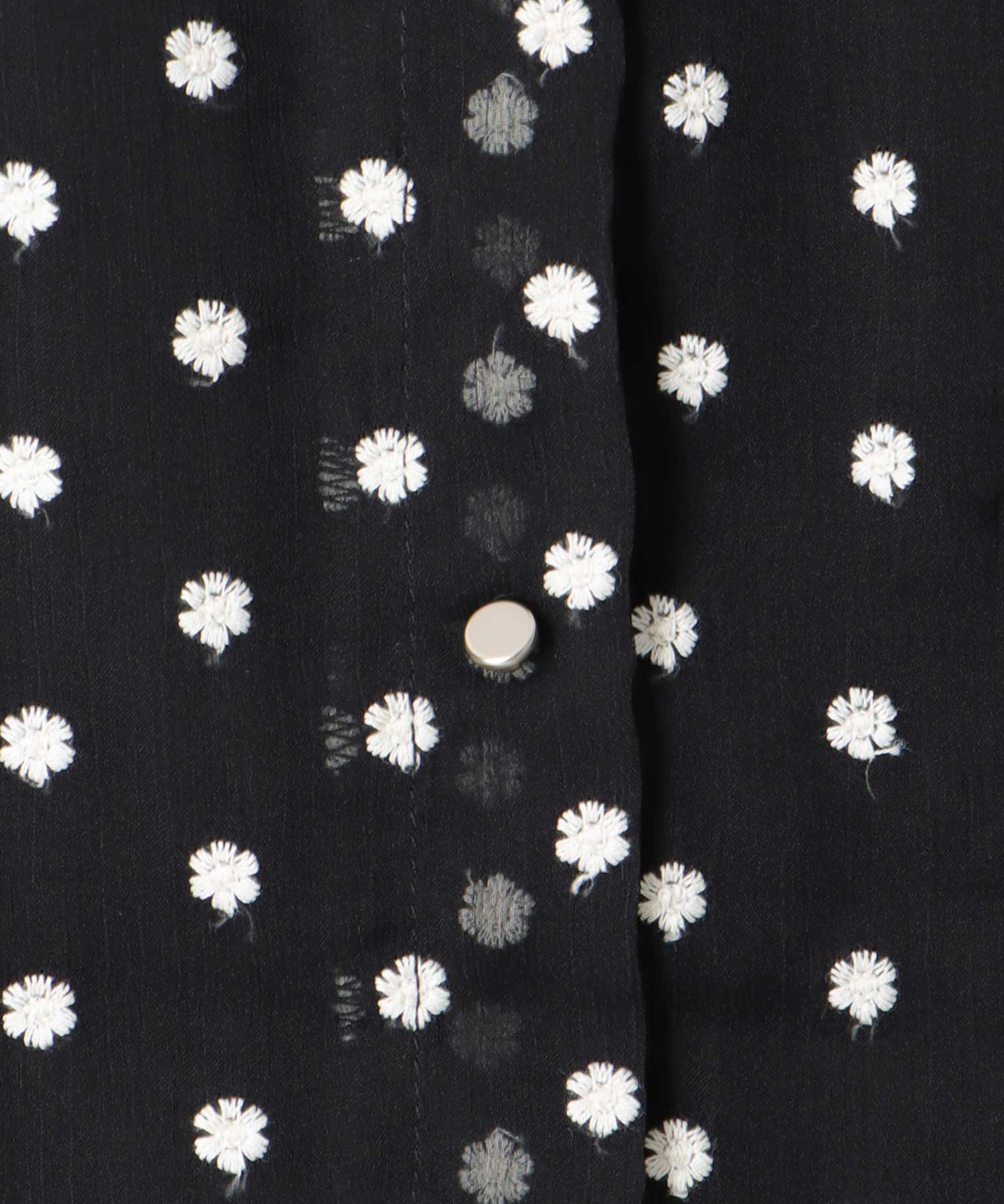 楊柳フラワー刺繍ギャザーブラウス
