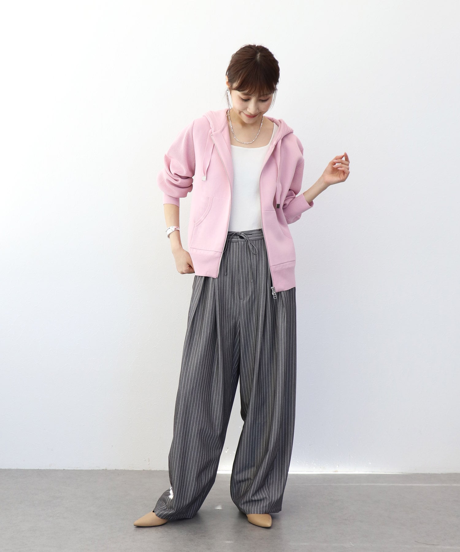 フードニットパーカー