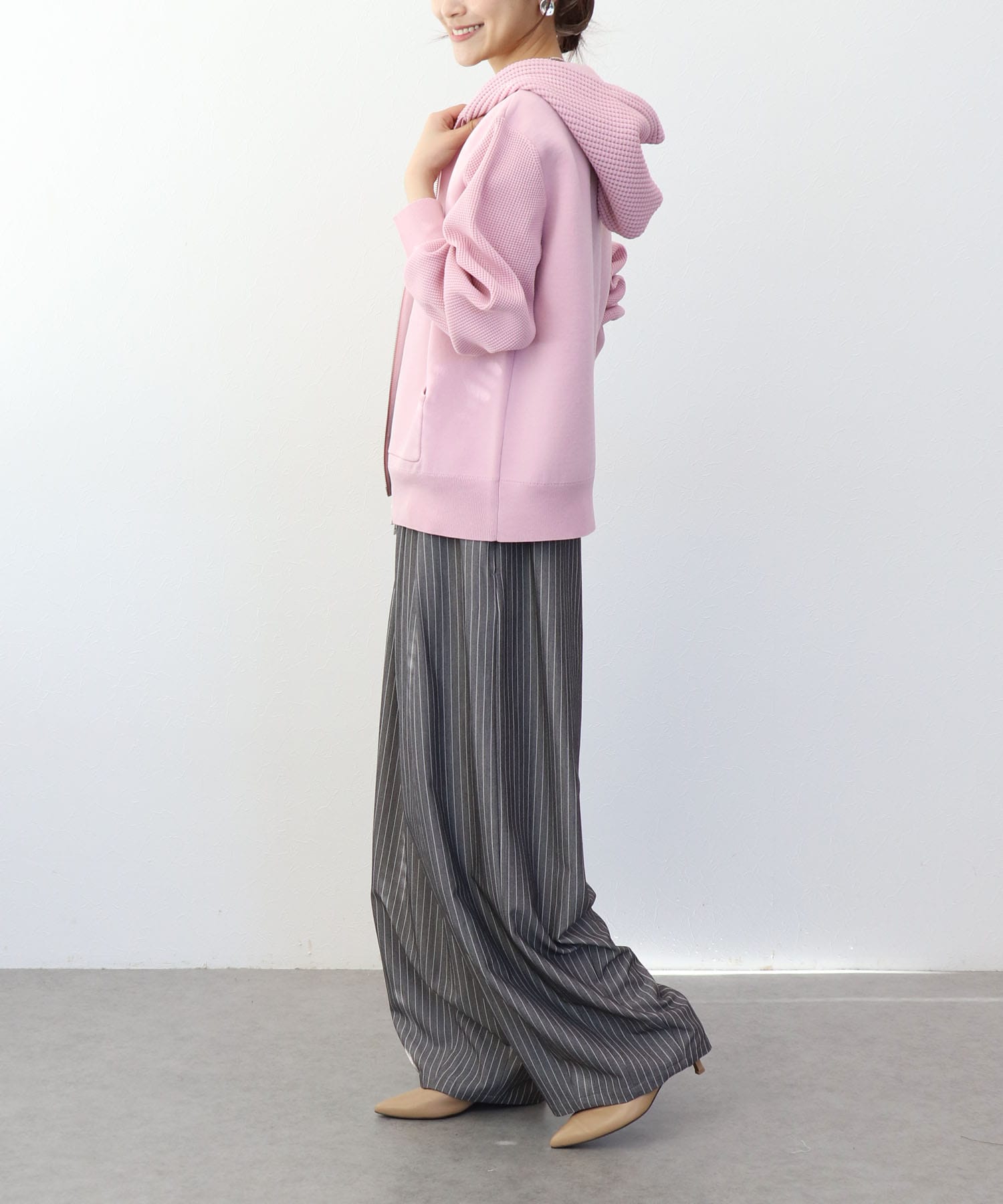 フードニットパーカー