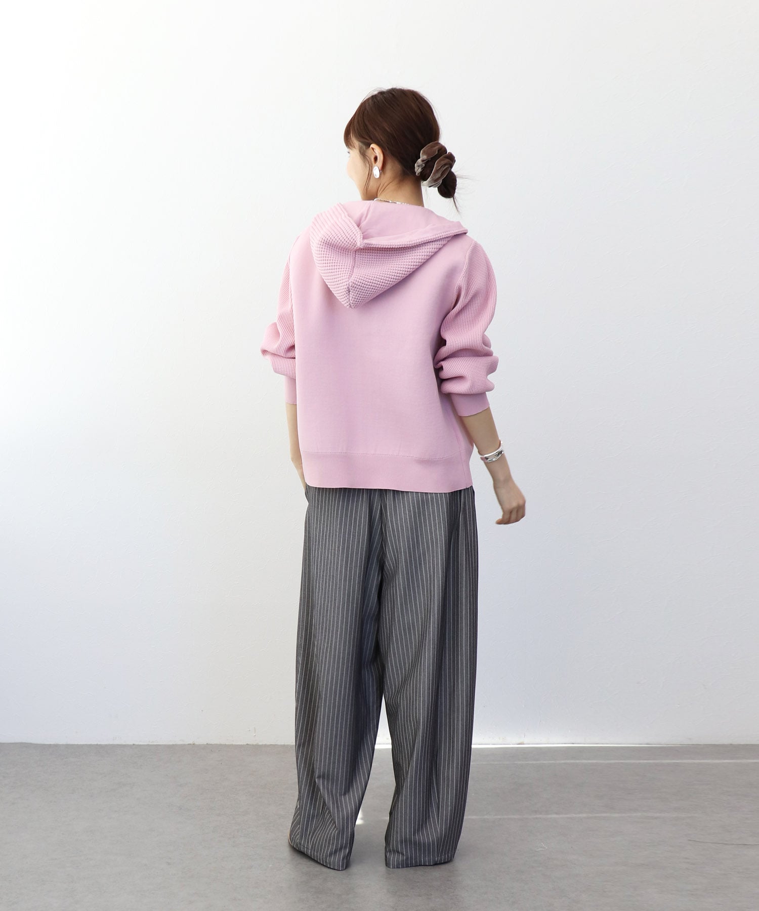 フードニットパーカー