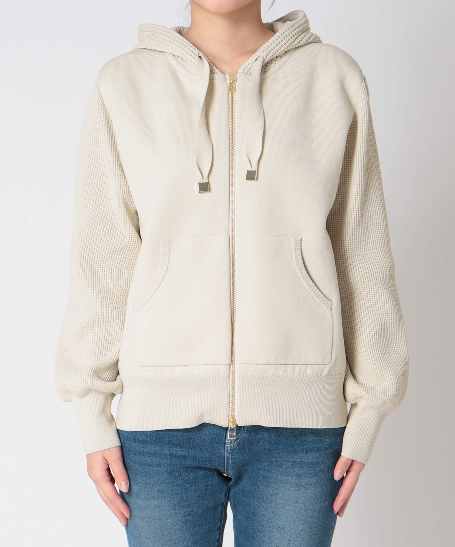 フードニットパーカー