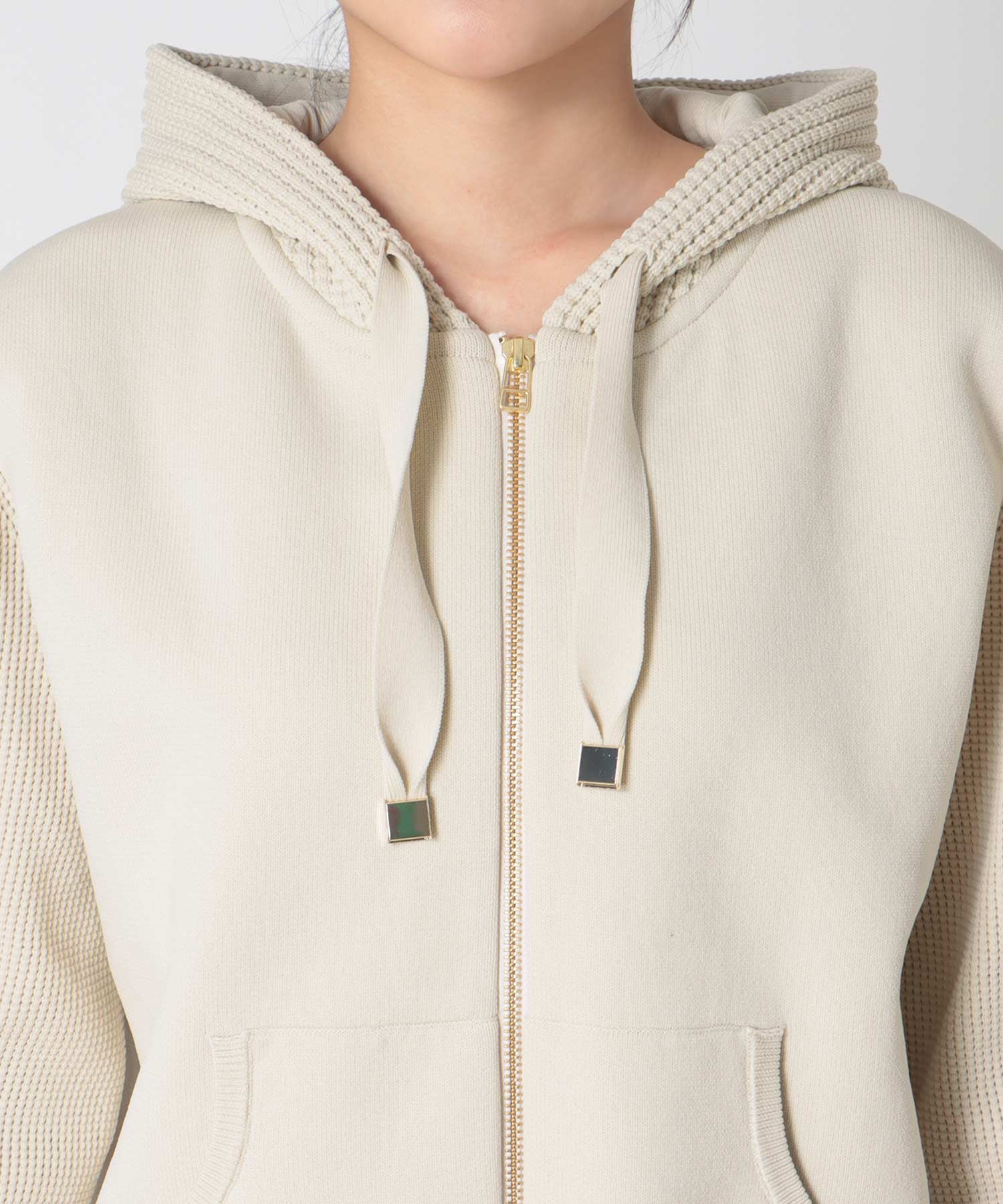 フードニットパーカー