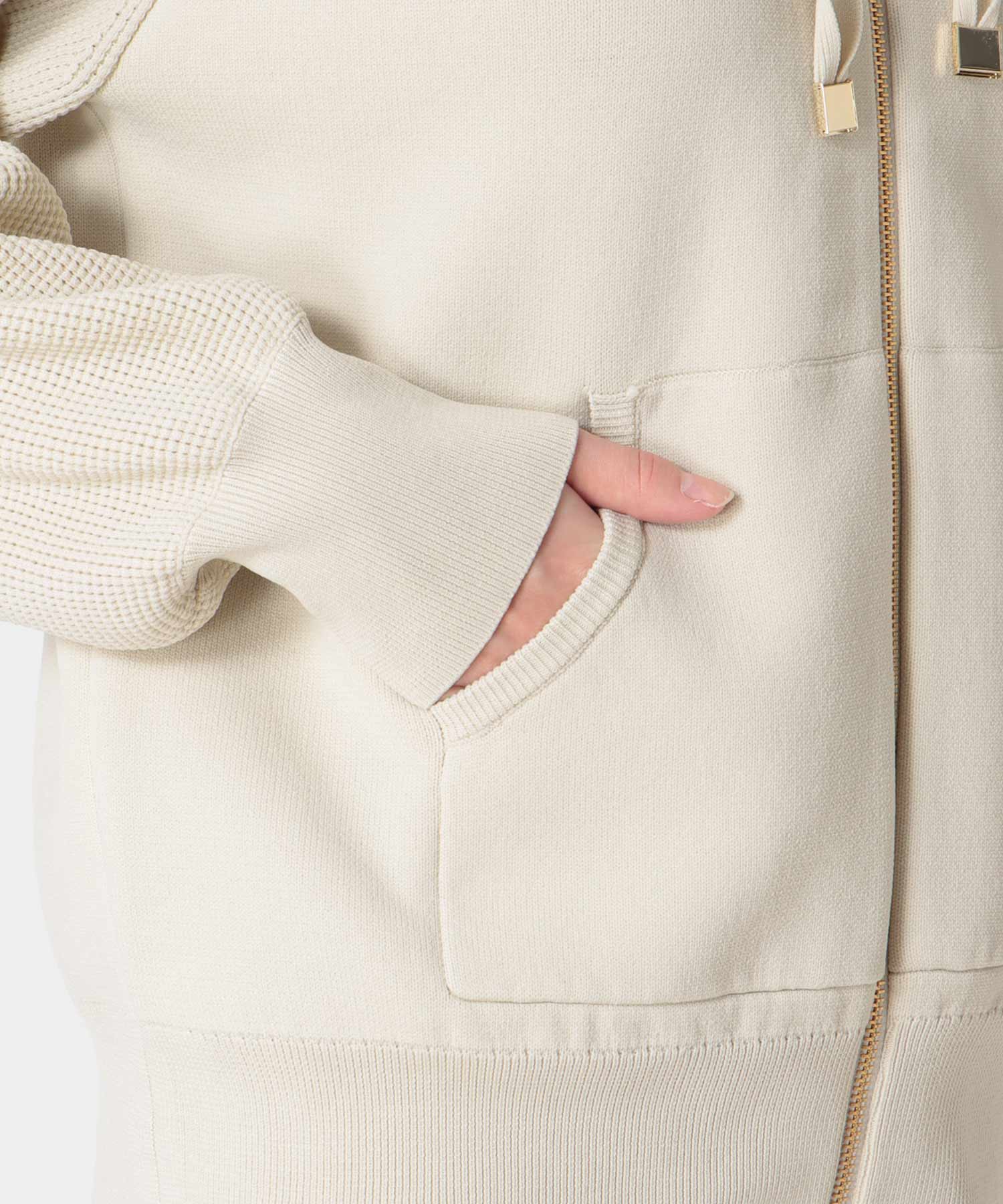 フードニットパーカー