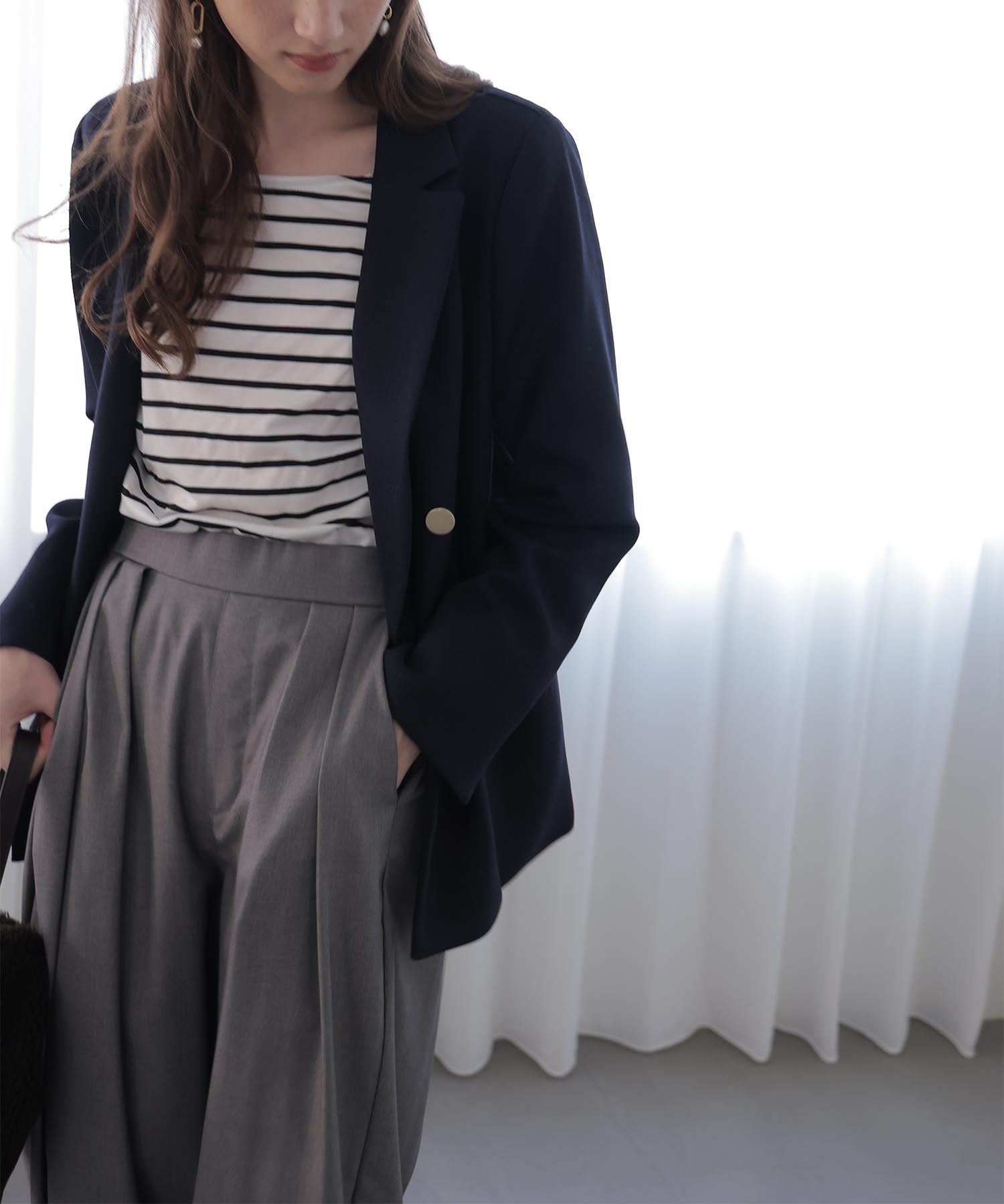 メランジ2wayカルゼジャケット