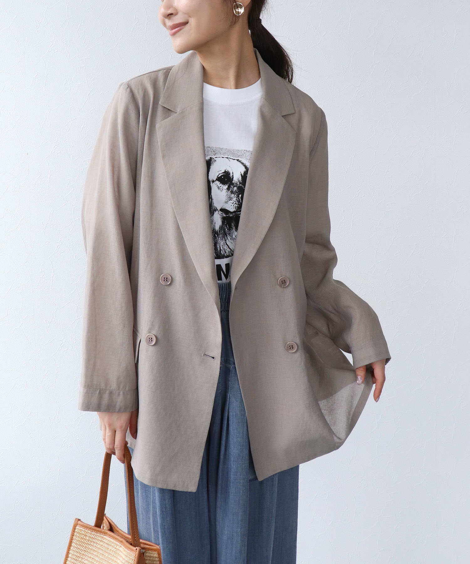 麻調合繊シアージャケット