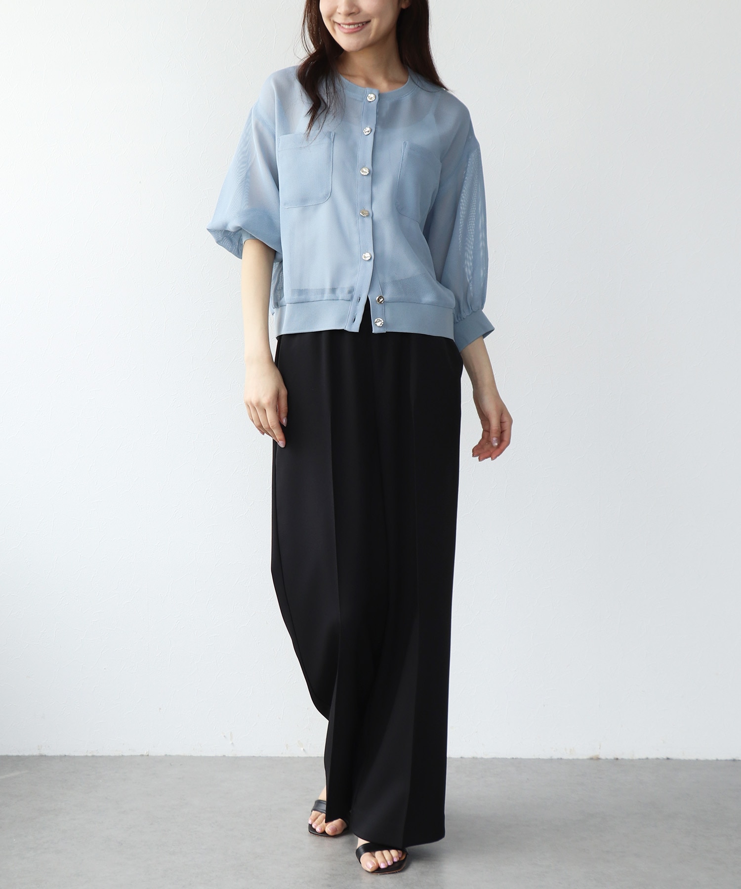 カラミメッシュブルゾン